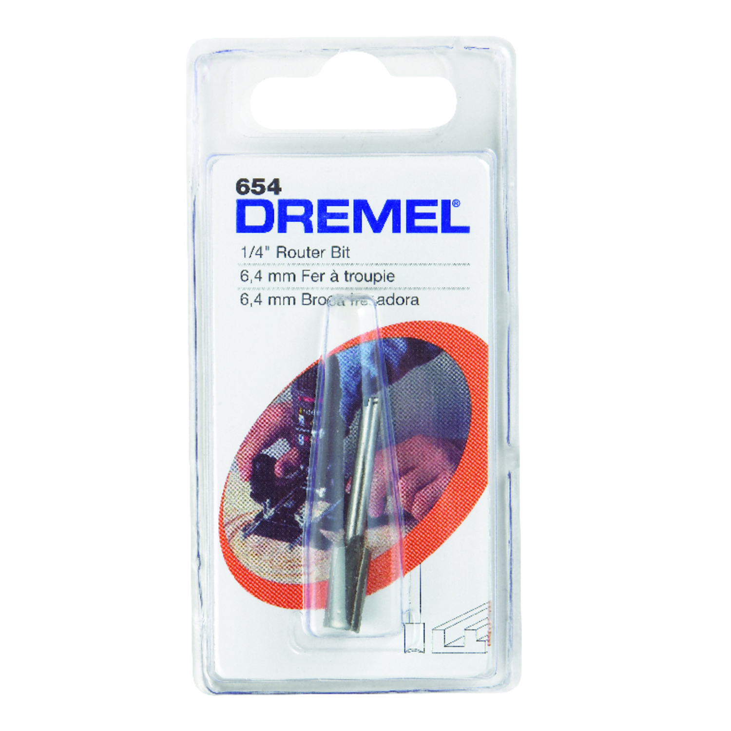 Dremel 1/4 in. D X 1/4 in. X 2-1/4 in. L High Speed Steel 1-Flute Straight Router Bit