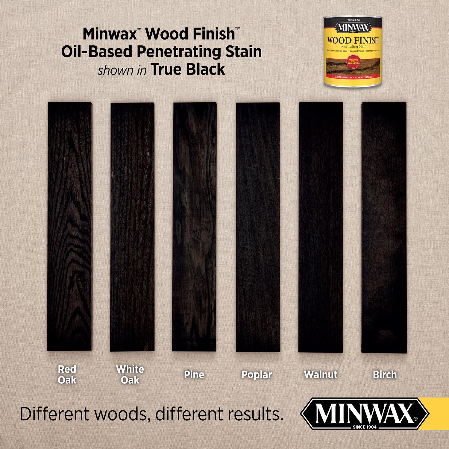 Minwax Wood Finish Semi-Transparent True Black Oil-Based Penetrating Wood Finish 1/2 pt