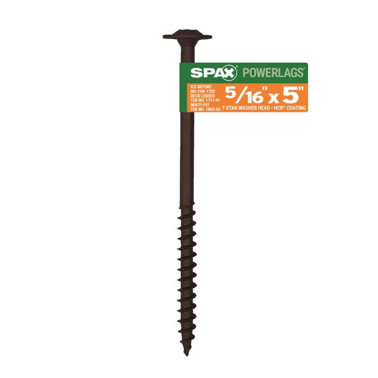 SPAX PowerLags 5/16 in. X 5 in. L Washer High Corrosion Resistant Carbon Steel Lag Screw 1 Pack