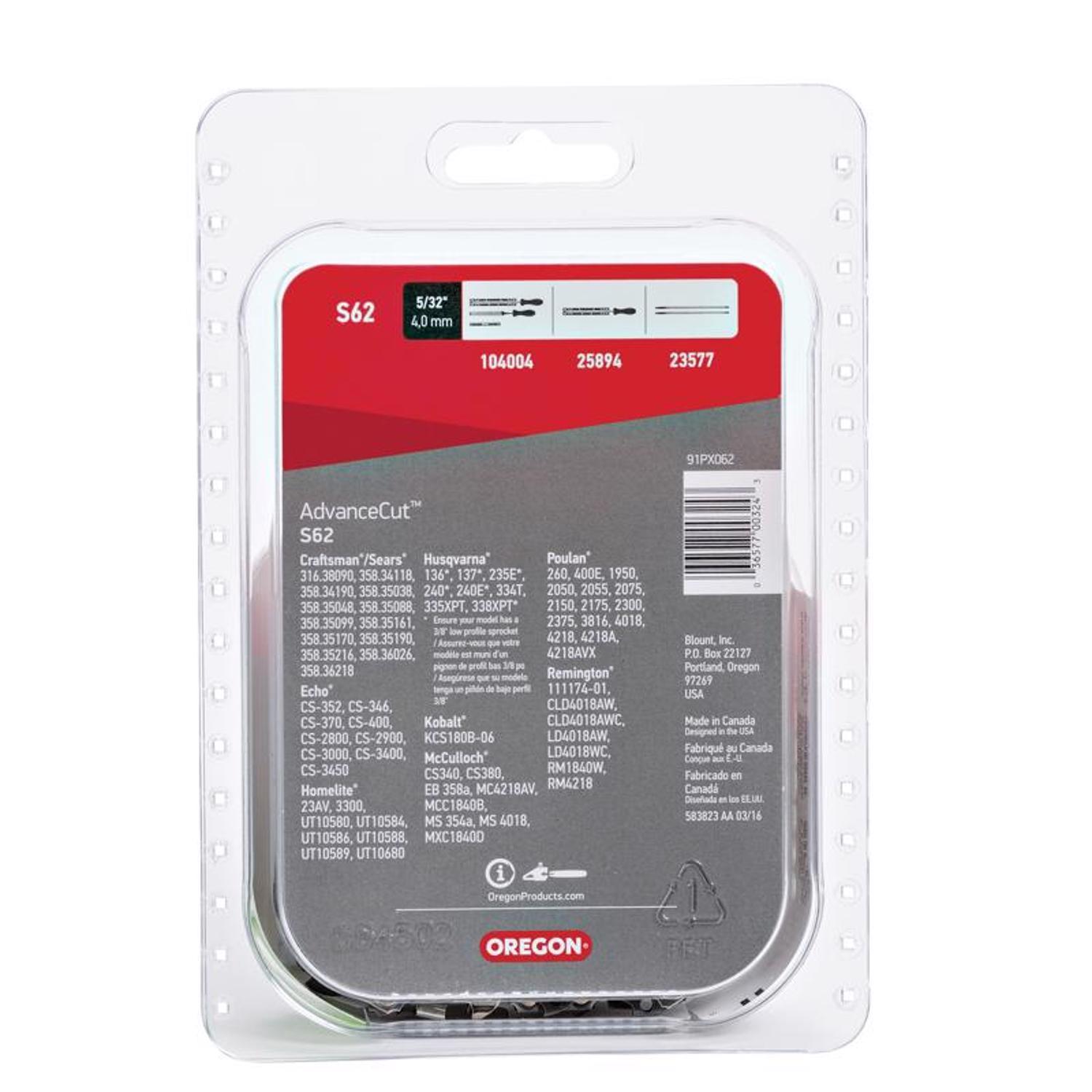 Oregon AdvanceCut S62 18 in. Chainsaw Chain 62 links