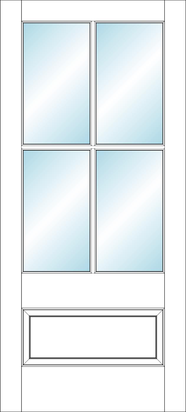 Simpson Door Fir 3'0"X6'8" 4 Lite RH TRADITIONAL SASH SGL Glaze