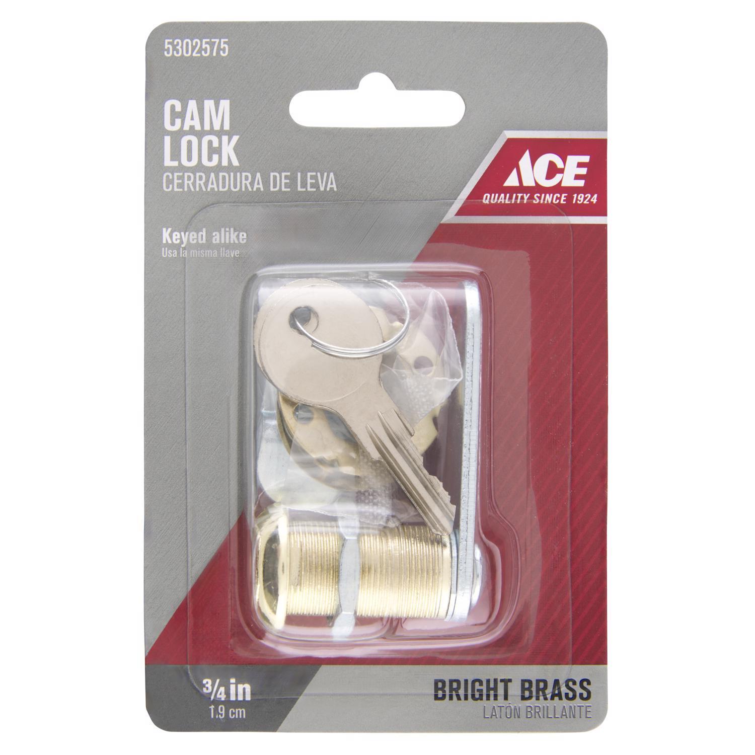 Ace Bright Brass Silver Brass Cam Lock