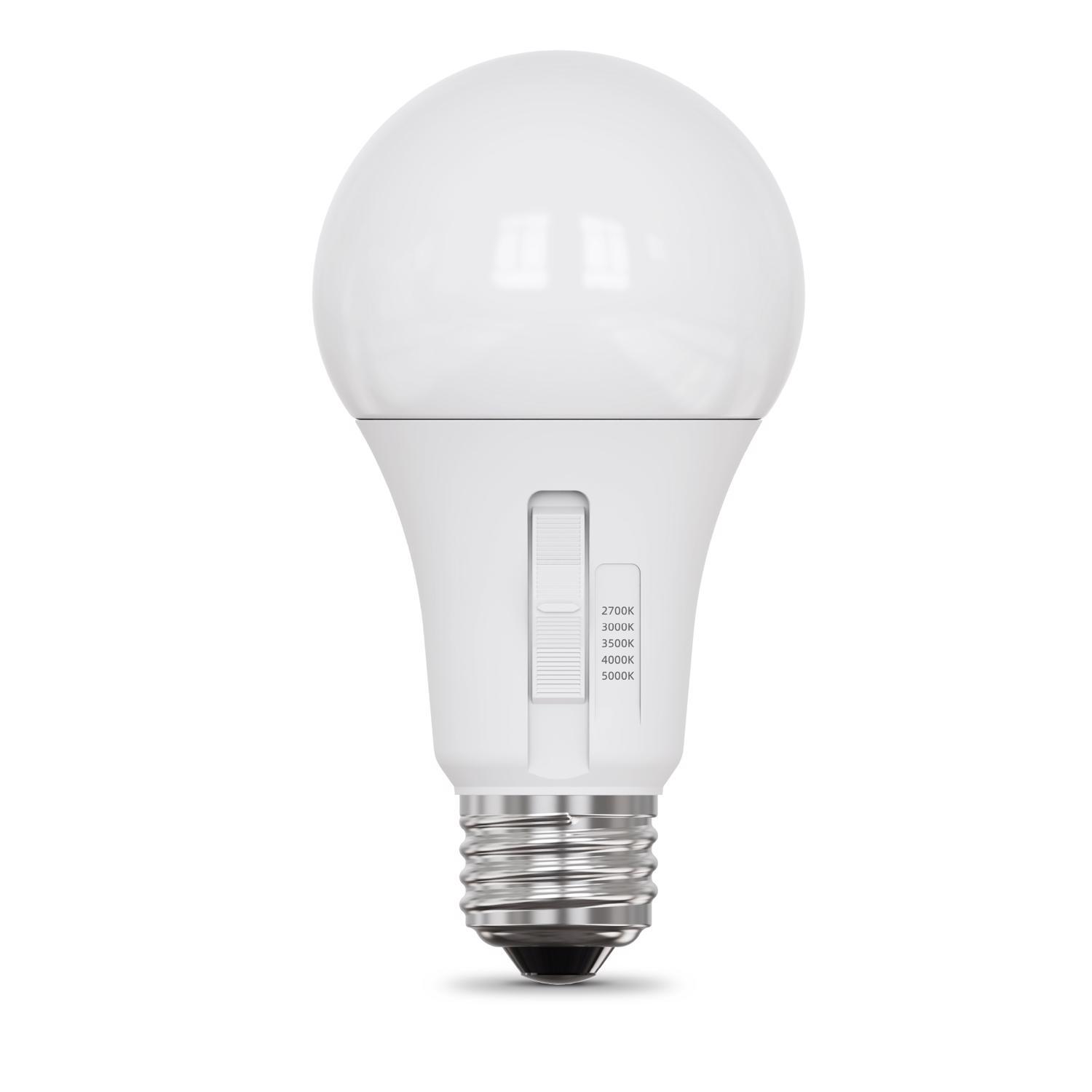 Feit A21 E26 (Medium) LED Bulb Adjustable White 100 Watt Equivalence 4 pk