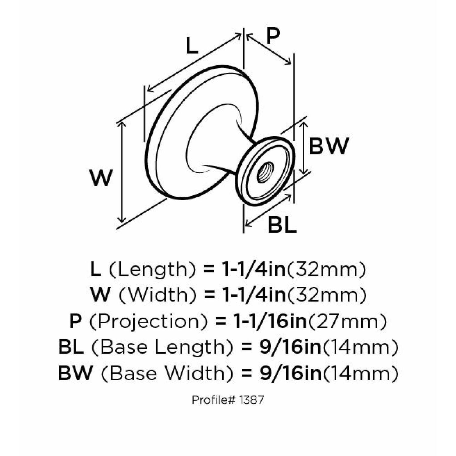 Amerock Allison Round Cabinet Knob 1-1/4 in. D 1-1/16 in. Satin Nickel 1 pk