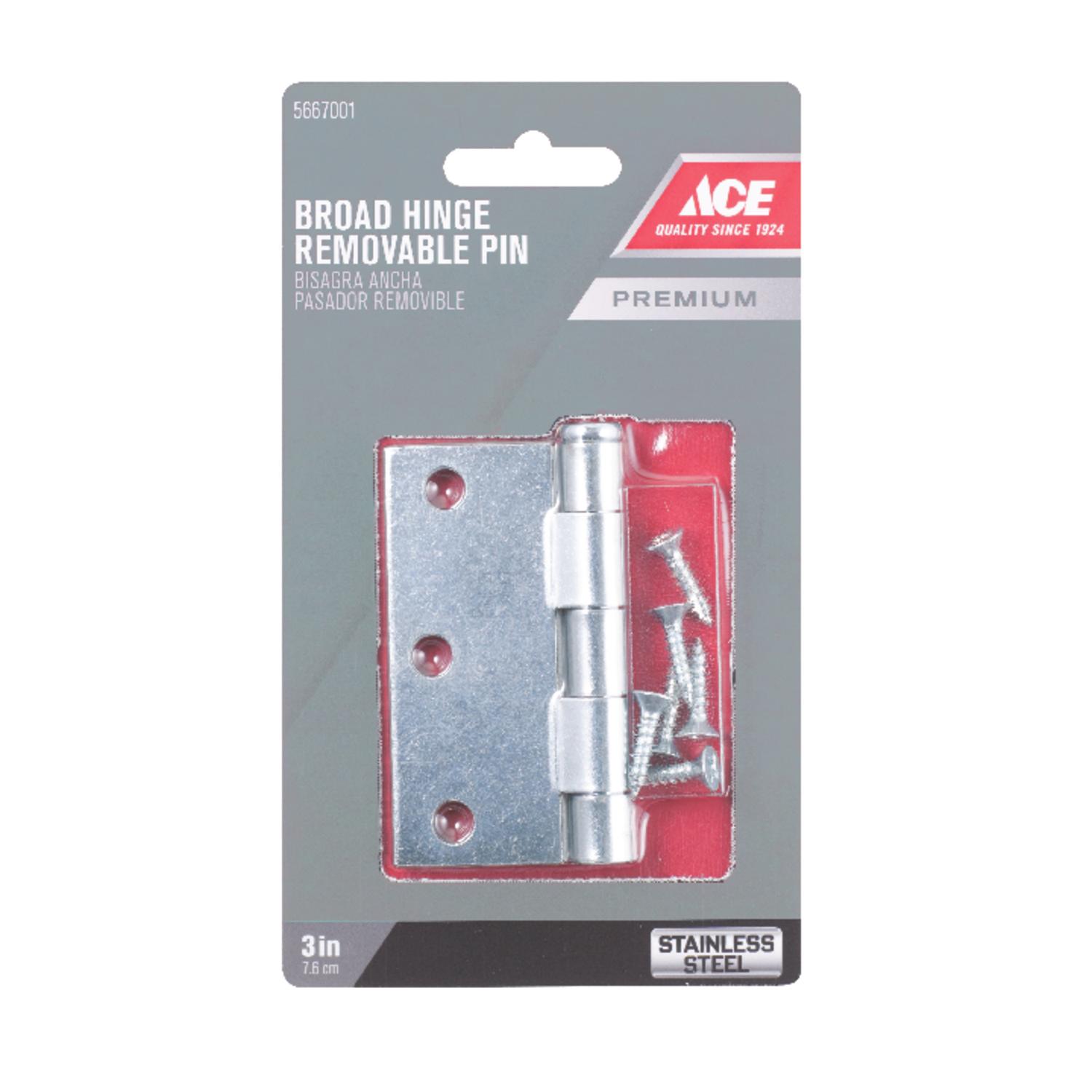 Ace 3 in. L Stainless Steel Door Hinge 1 pk