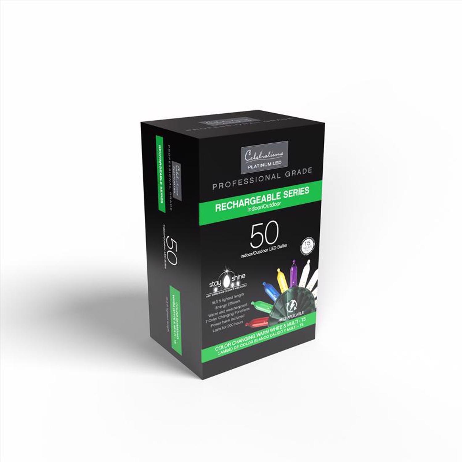 Celebrations LED T5 Multicolored/Warm White 50 ct String Christmas Lights