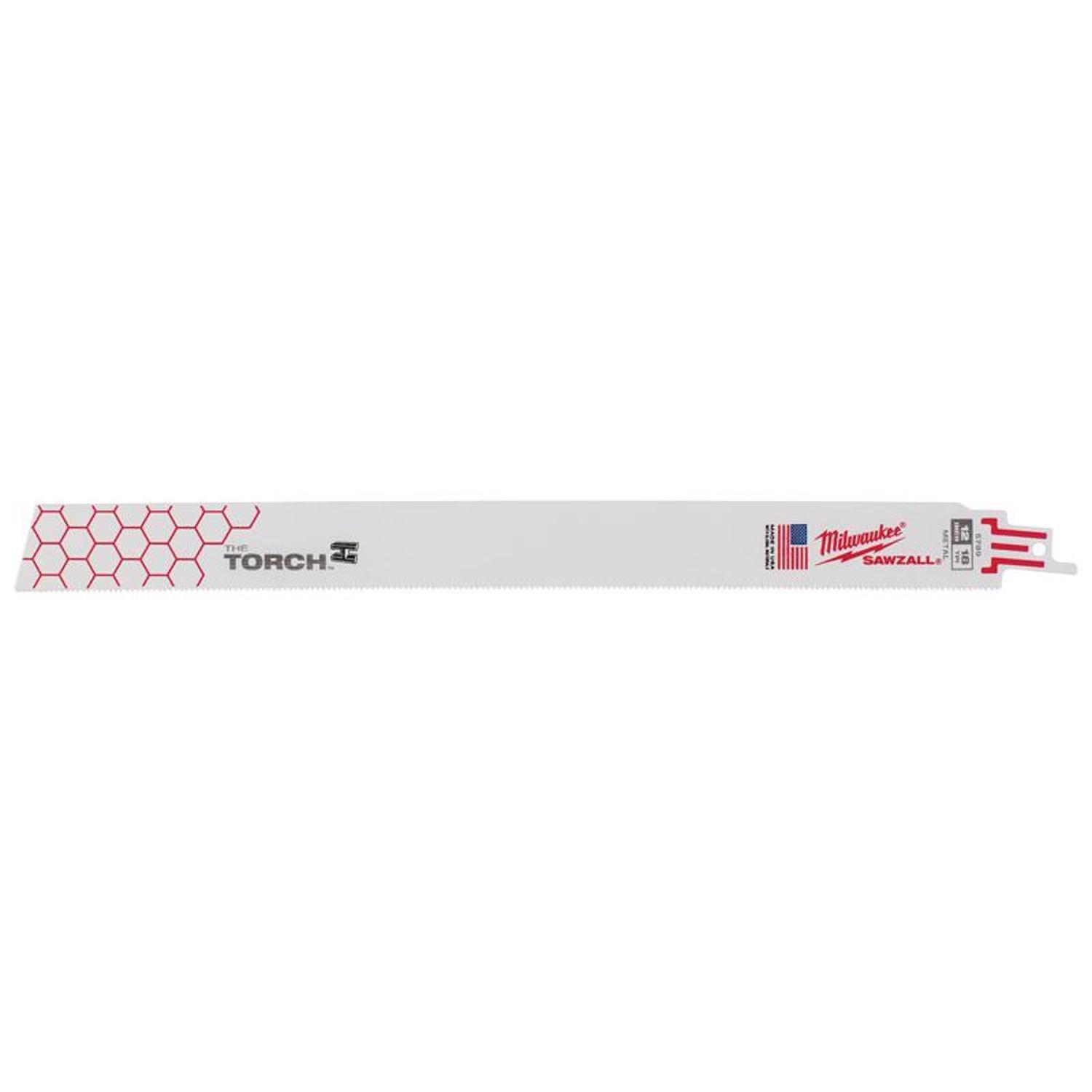 Milwaukee The Torch 12 in. Bi-Metal Reciprocating Saw Blade 18 TPI 5 pk