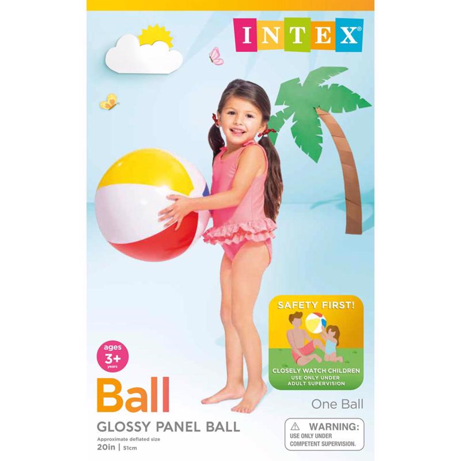 Intex Multicolored Vinyl Inflatable Glossy Panel Beach Ball