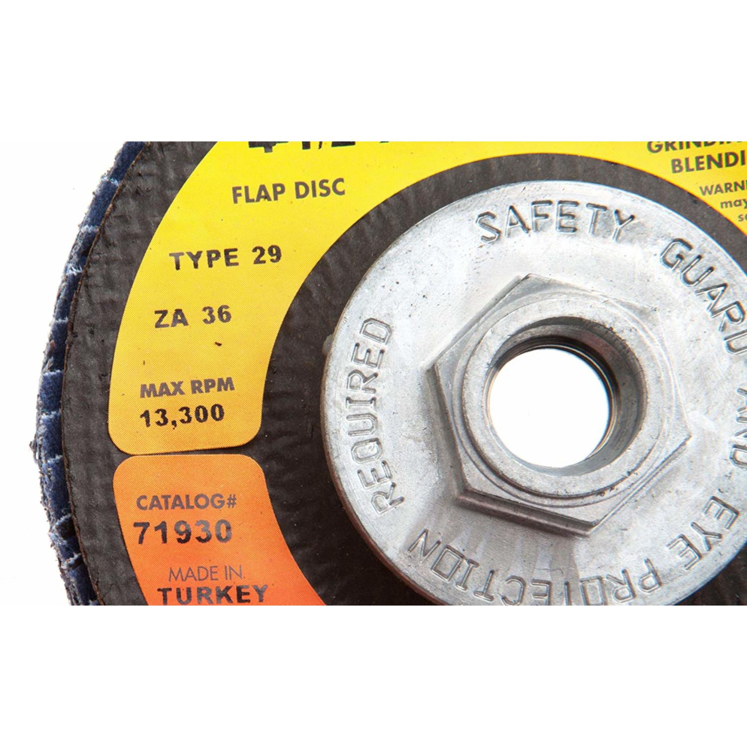 Forney 4-1/2 in. D X 5/8-11 in. Zirconia Aluminum Oxide Flap Disc 60 Grit 1 pc