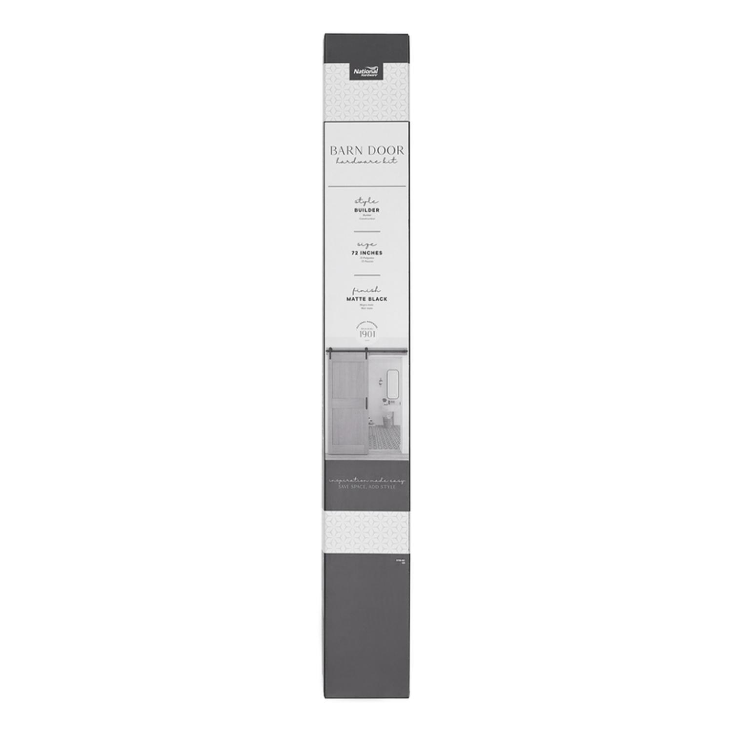 National Hardware Builder Matte Black Steel Barn Door Hanger Kit 1 pc