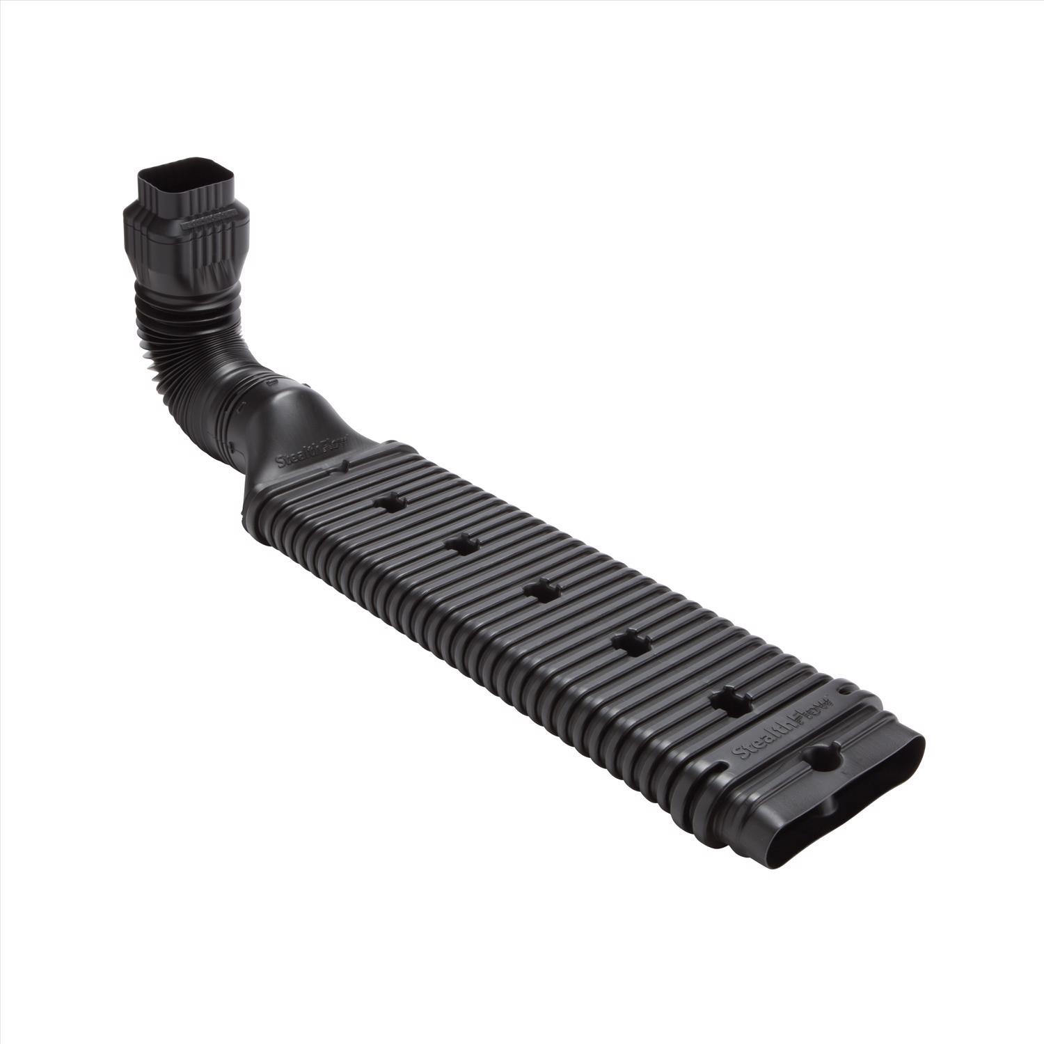 Amerimax StealthFlow 4.75 in. H X 7.25 in. W X 43 in. L Black Vinyl K Downspout Extension