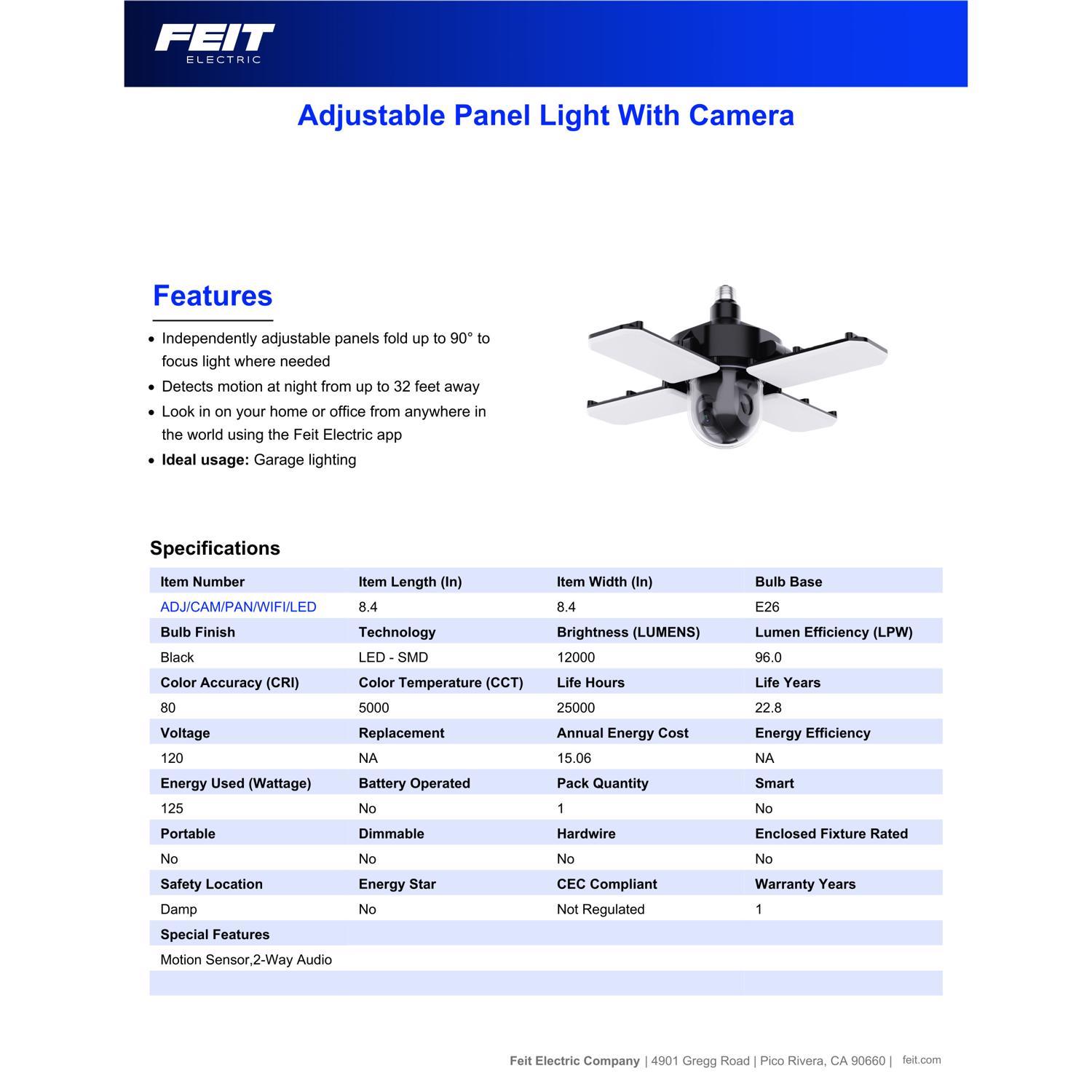 Feit Smart Home Battery Powered Indoor and Outdoor Smart-Enabled Security Camera