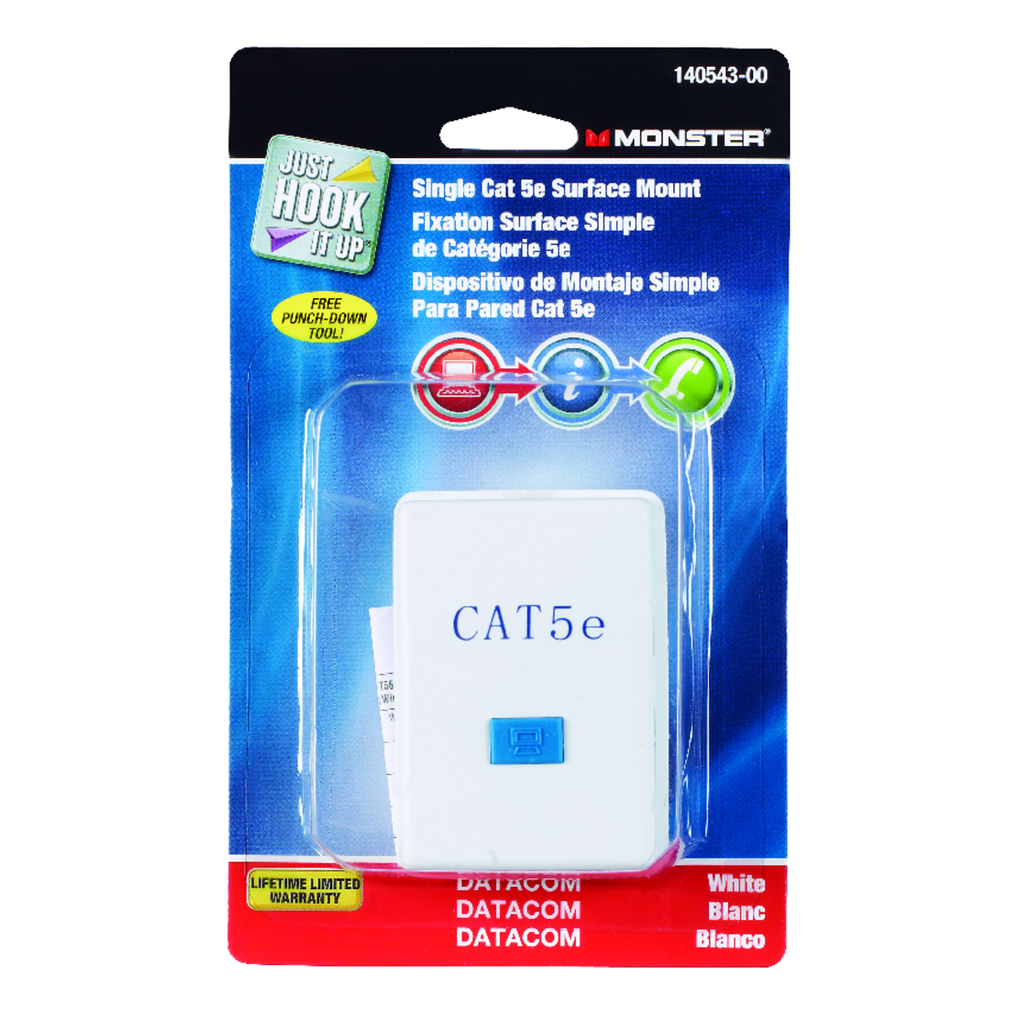 Monster Just Hook It Up 0 ft. L Surface Mount Housing CAT 5E