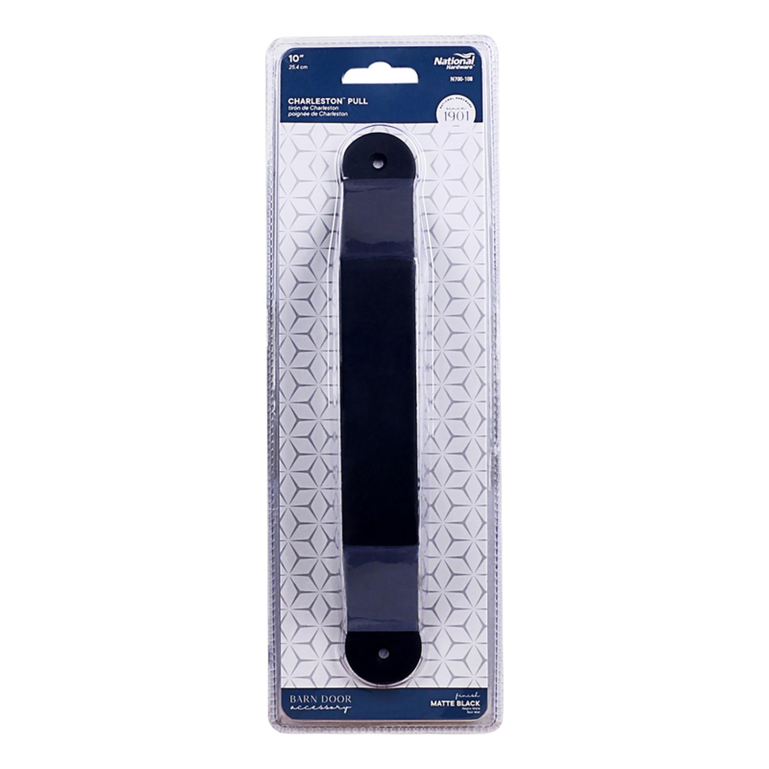 National Hardware Charleston Matte Black Steel Pull Handle 1 pc