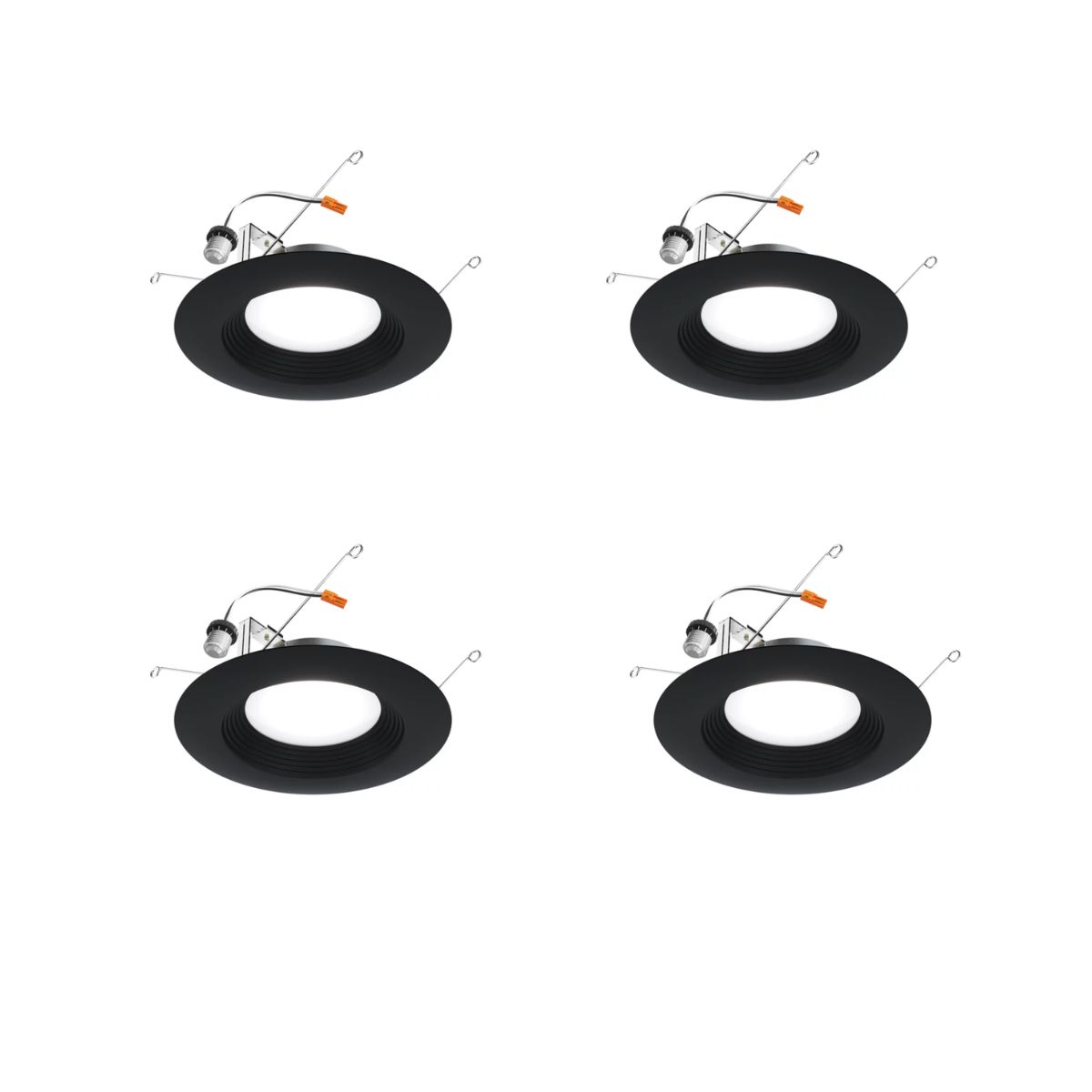 Halo Matte Black  Recessed Downlight 5/6 in. 4 Pack