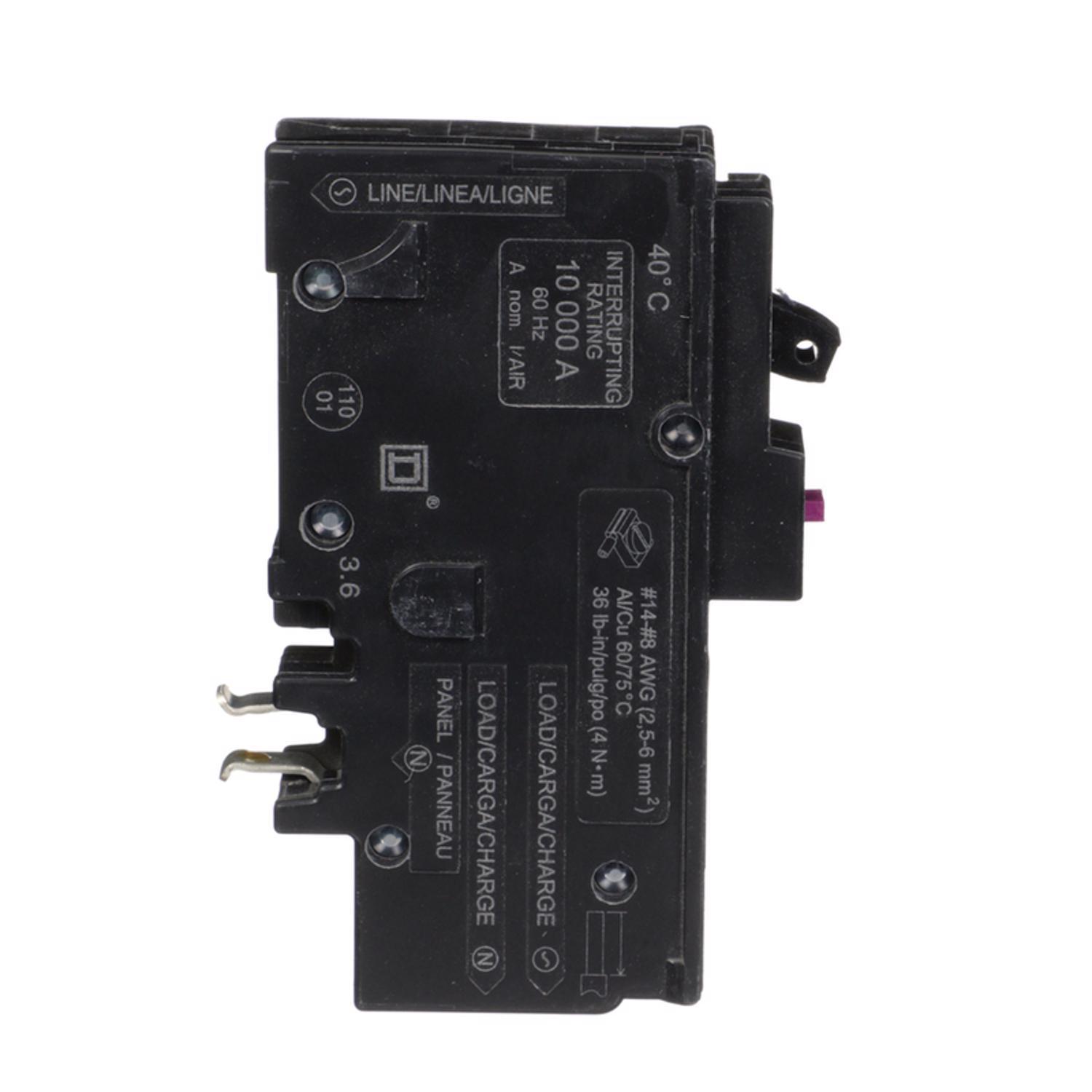 Square D HomeLine 15 amps Arc Fault/Ground Fault Single Pole Circuit Breaker