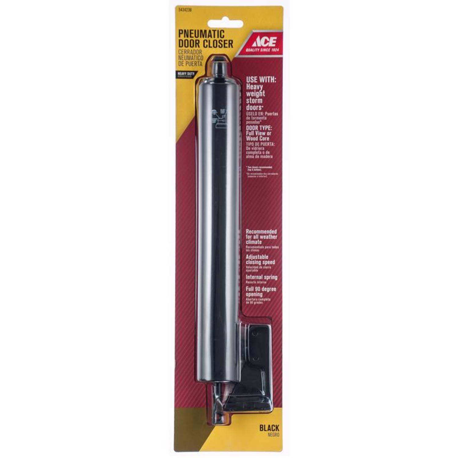 Ace Black Aluminum Pneumatic Screen/Storm Door Closer