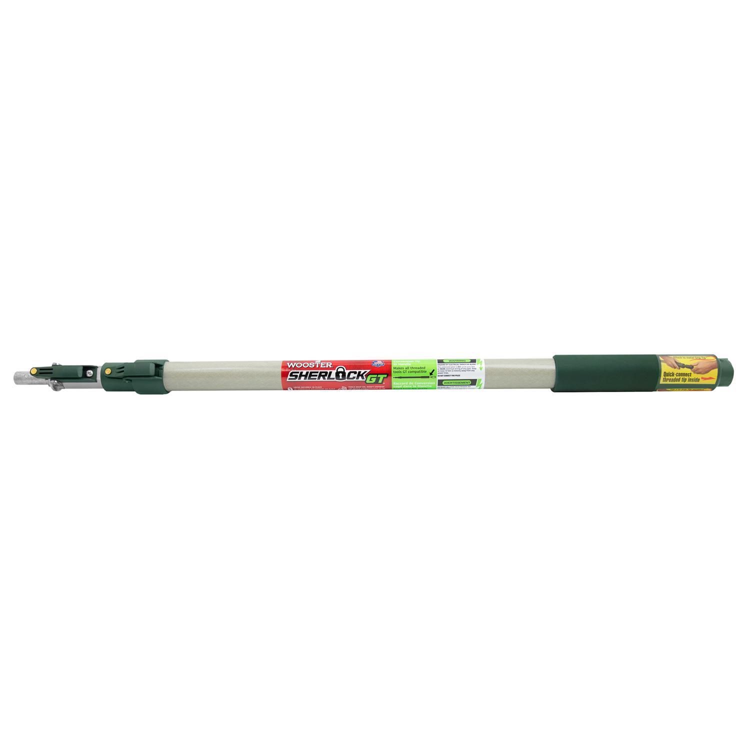 Wooster Sherlock Telescoping 4 ft. L X 1 in. D Aluminum Extension Pole White/Green