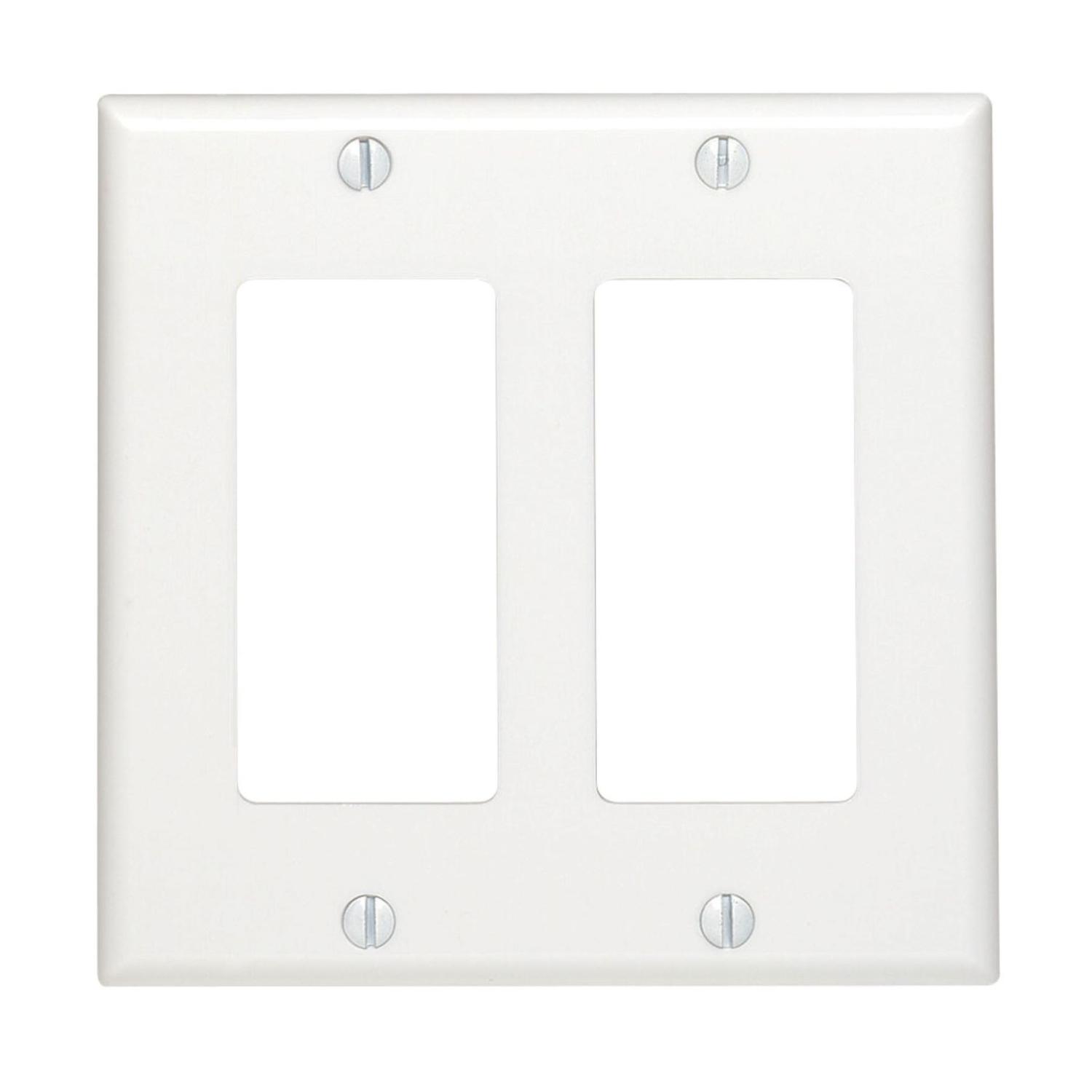 Leviton Decora White 2 gang Thermoset Plastic Decorator Wall Plate 1 pk