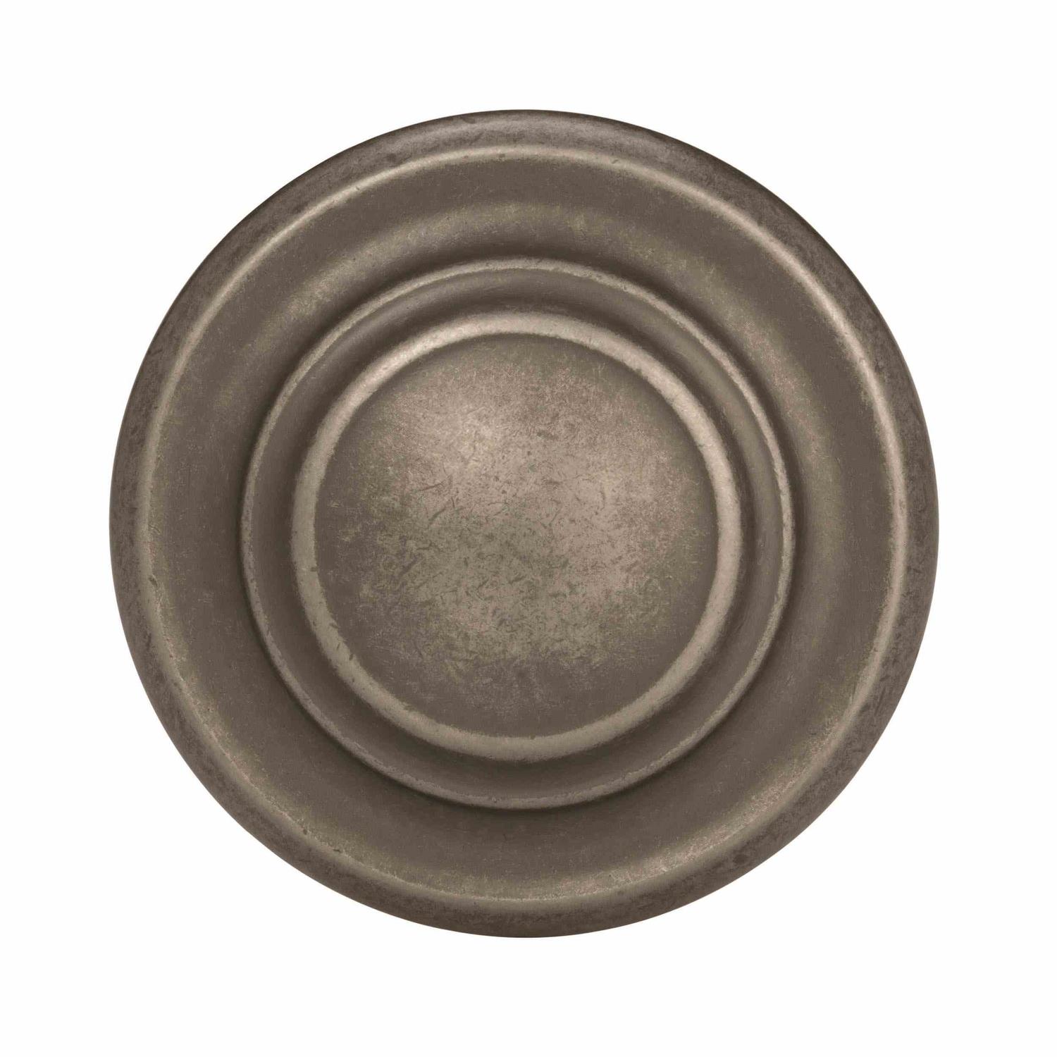 Amerock Inspirations Round Cabinet Knob 1-5/16 in. D 1 in. Weathered Nickel 1 pk