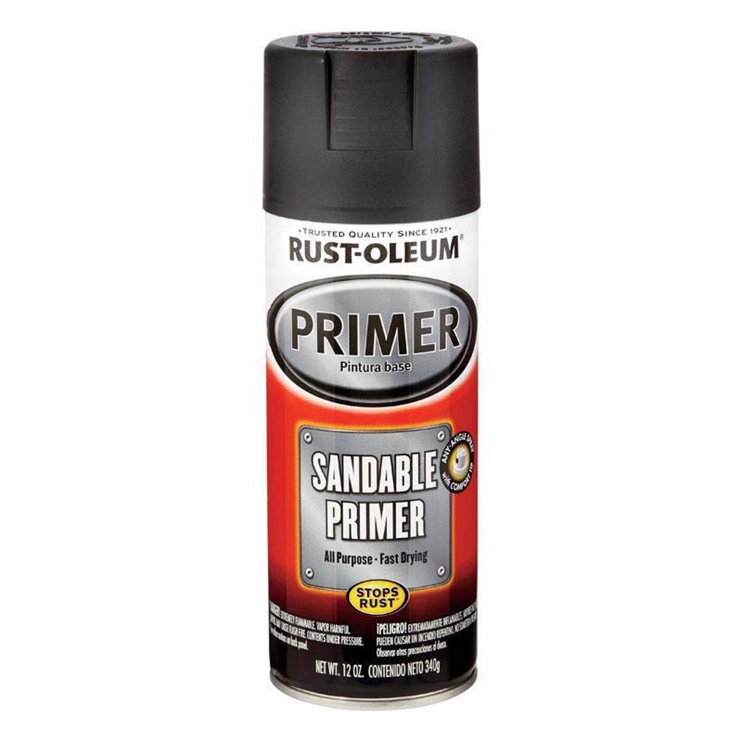 Rust-Oleum Automotive Flat Black Automotive Sandable Primer Spray 12 oz