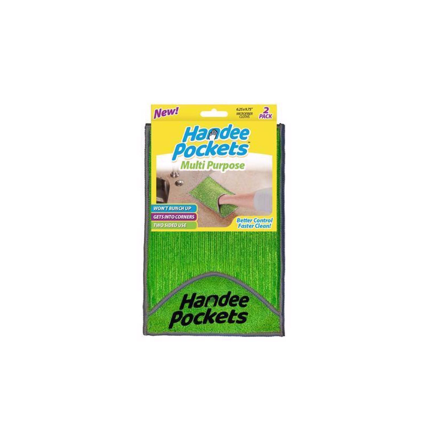 Handee Pockets Microfiber Cleaning Cloth 6.25 in. W X 9.75 in. L 2 pk