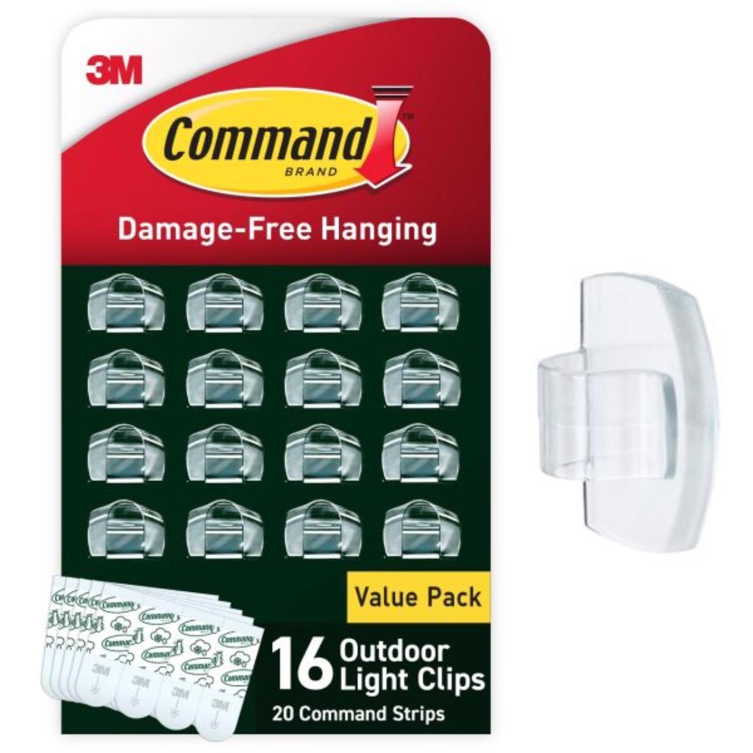3M Command Small Plastic Light Clips 1.25 in. L 16 pk