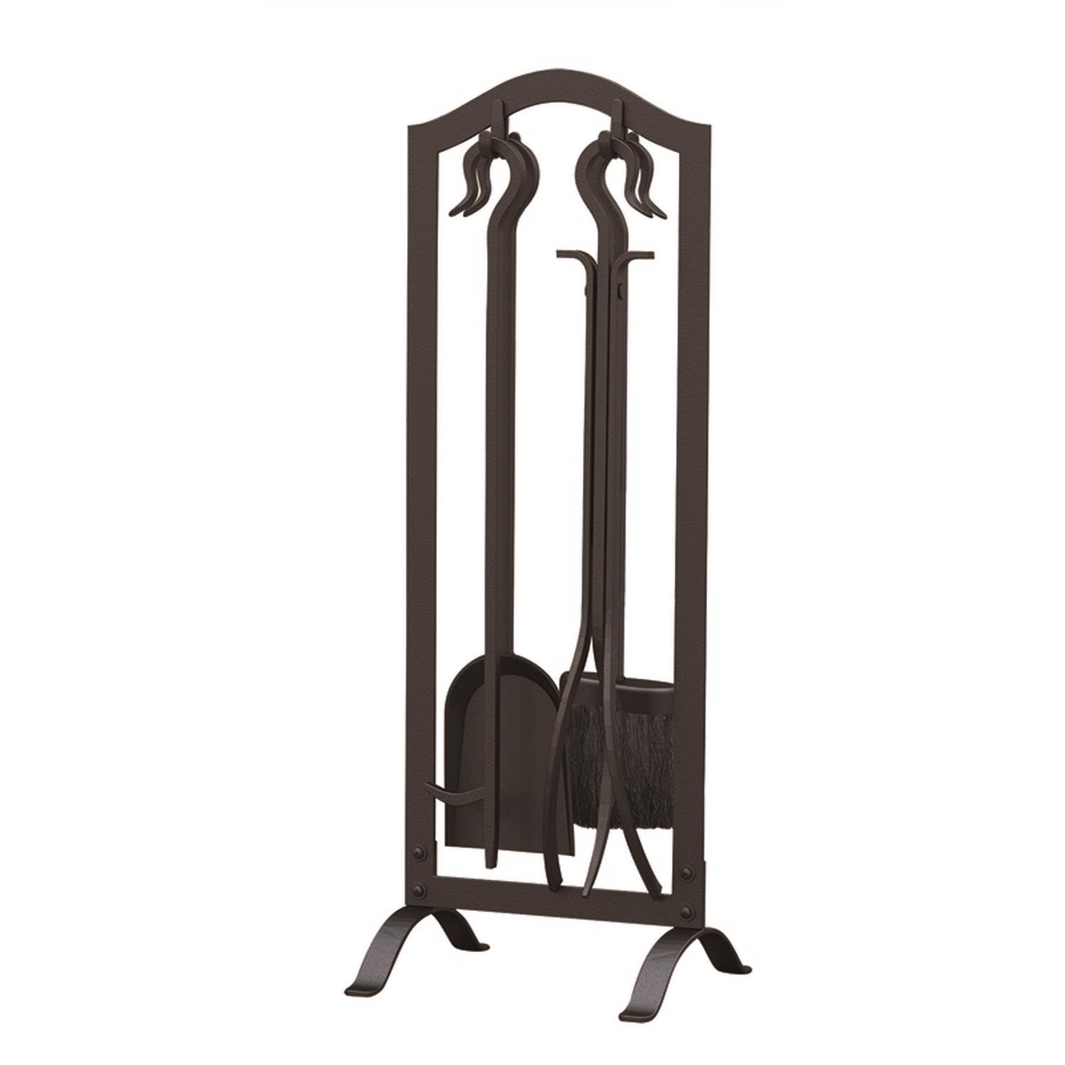Panacea Black Antique Steel Fireplace Tool Set