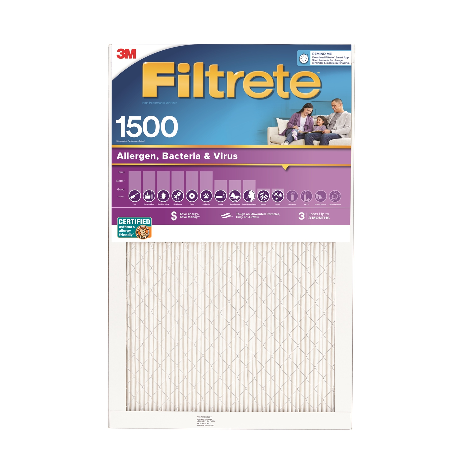Filtrete 14 in. W X 20 in. H X 1 in. D 12 MERV Pleated Ultra Allergen Filter 1 pk
