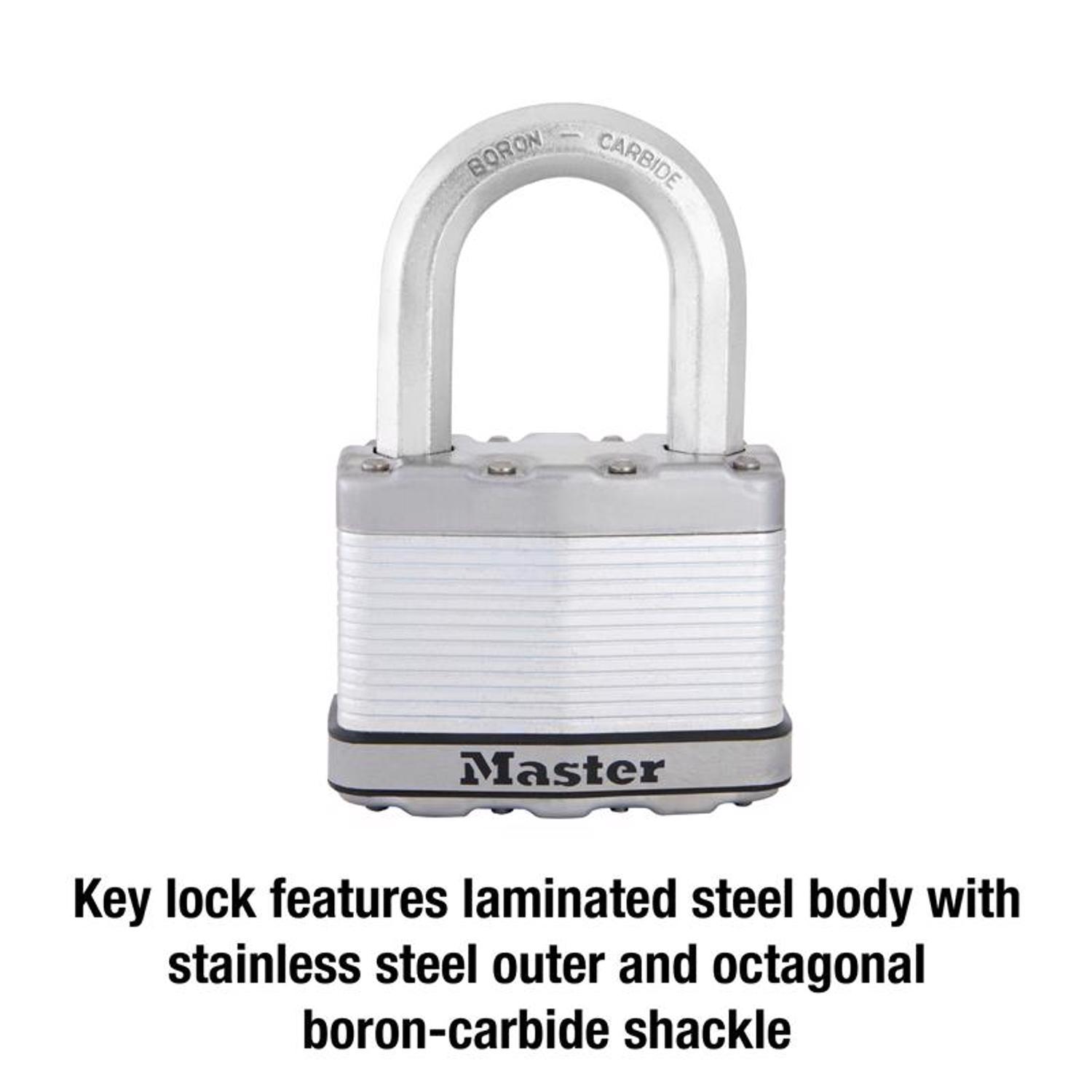 Master Lock Magnum 2 in. H X 1-1/4 in. W X 2-1/2 in. L Steel Dual Ball Bearing Locking Weather-Resis