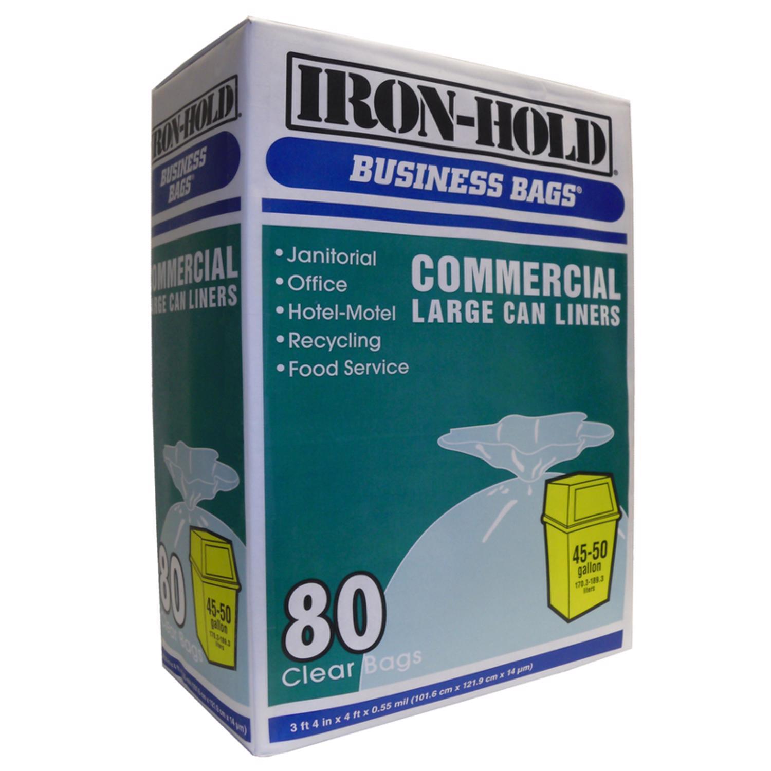 Iron-Hold 50 gal No Scent Scent Drum Liners Twist Tie 80 pk 0.55 mil