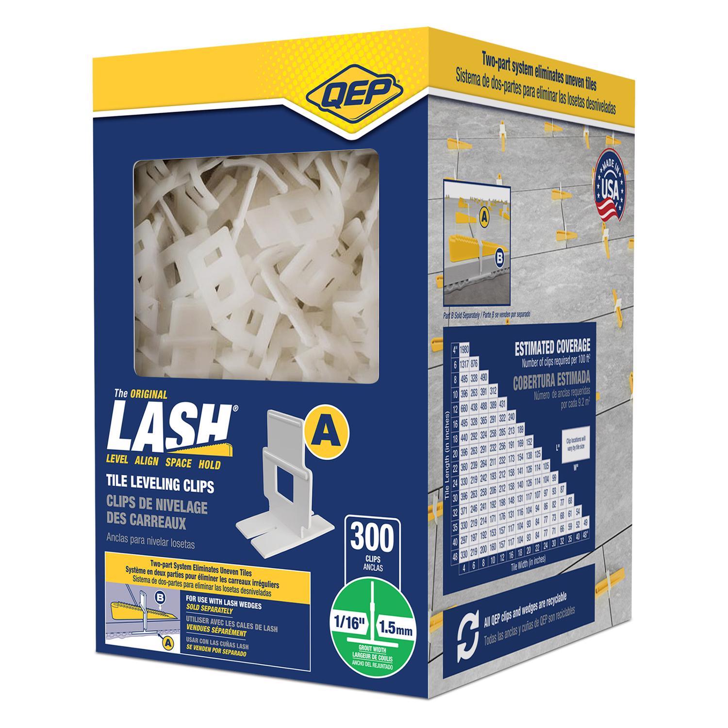 QEP Lash 1 in. H X 1/16 in. W Plastic Tile Spacer Clips 300 pk