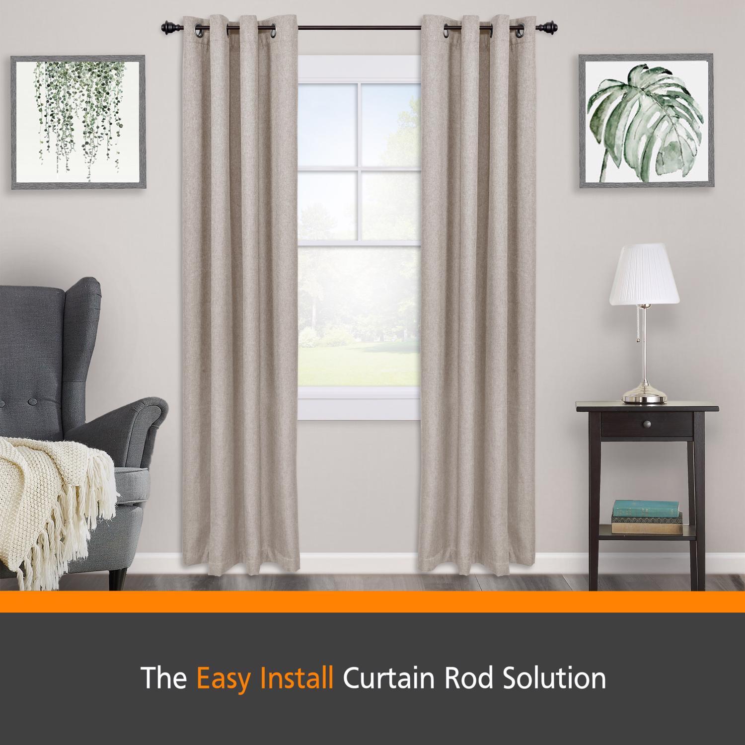 Kenney Fast Fit Weathered Brown Modern/Contemporary Curtain Rod 36 in. L X 66 in. L