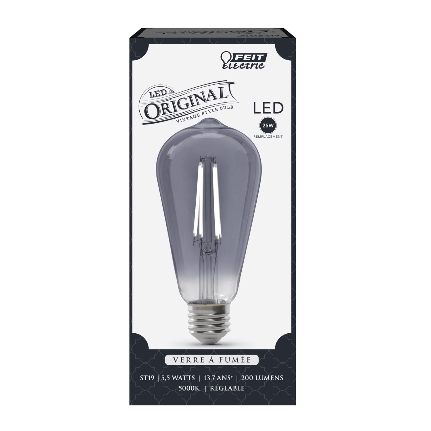 Feit ST19 E26 (Medium) LED Bulb Smoke Daylight 25 Watt Equivalence 1 pk