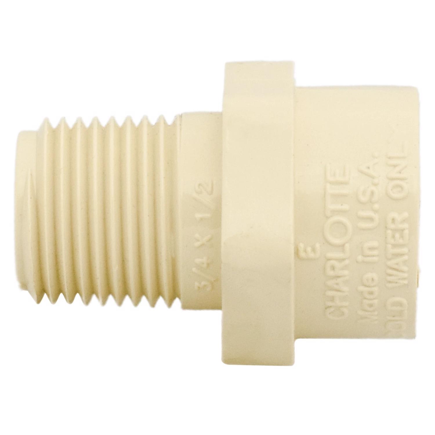 Charlotte Pipe FlowGuard 3/4 in. Hub X 1/2 in. D MPT CPVC Reducing Adapter