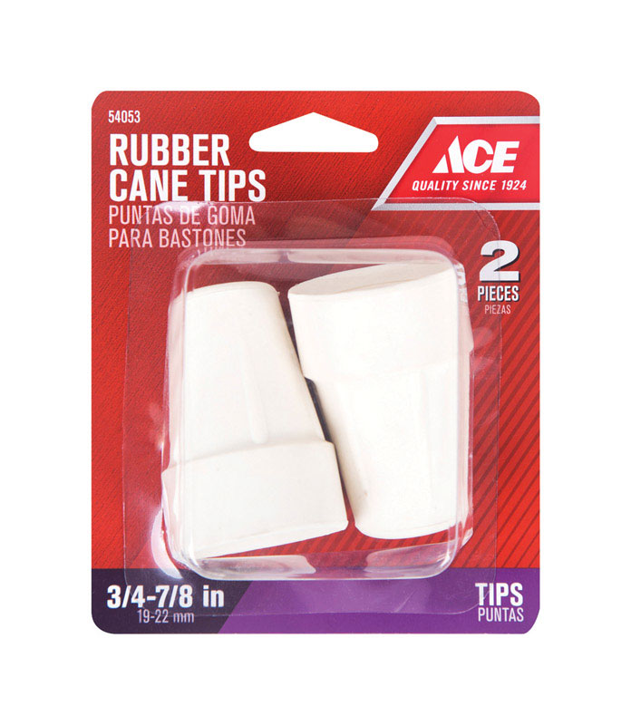 Ace Rubber Crutch/Cane Tip Off-White Round 7/8 in. W 2 pk