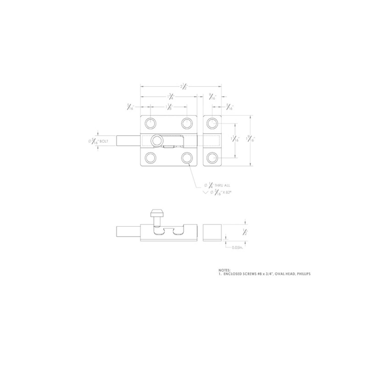 Ace 2.5 in. L Zinc-Plated Steel Barrel Bolt 1 pk