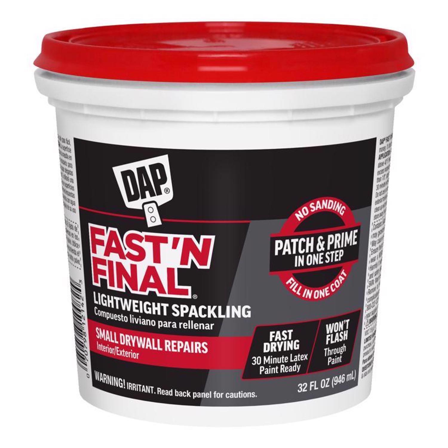 DAP Fast N Final Ready to Use White Lightweight Spackling Compound 32 oz