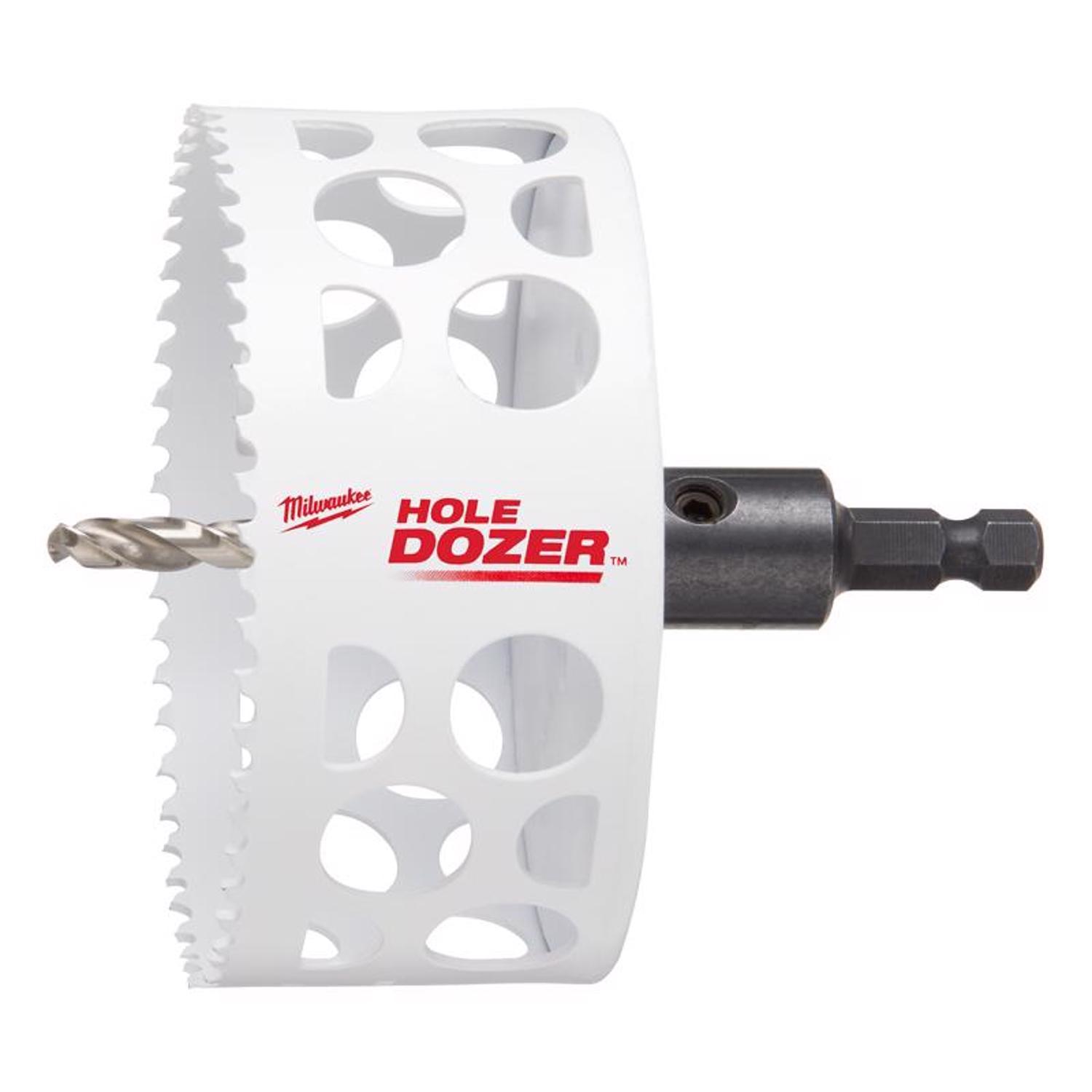 Milwaukee Hole Dozer 4 in. Bi-Metal 2 in. L X 3/8 in. D Hole Saw with Arbor and Pilot Bit Arbor Incl