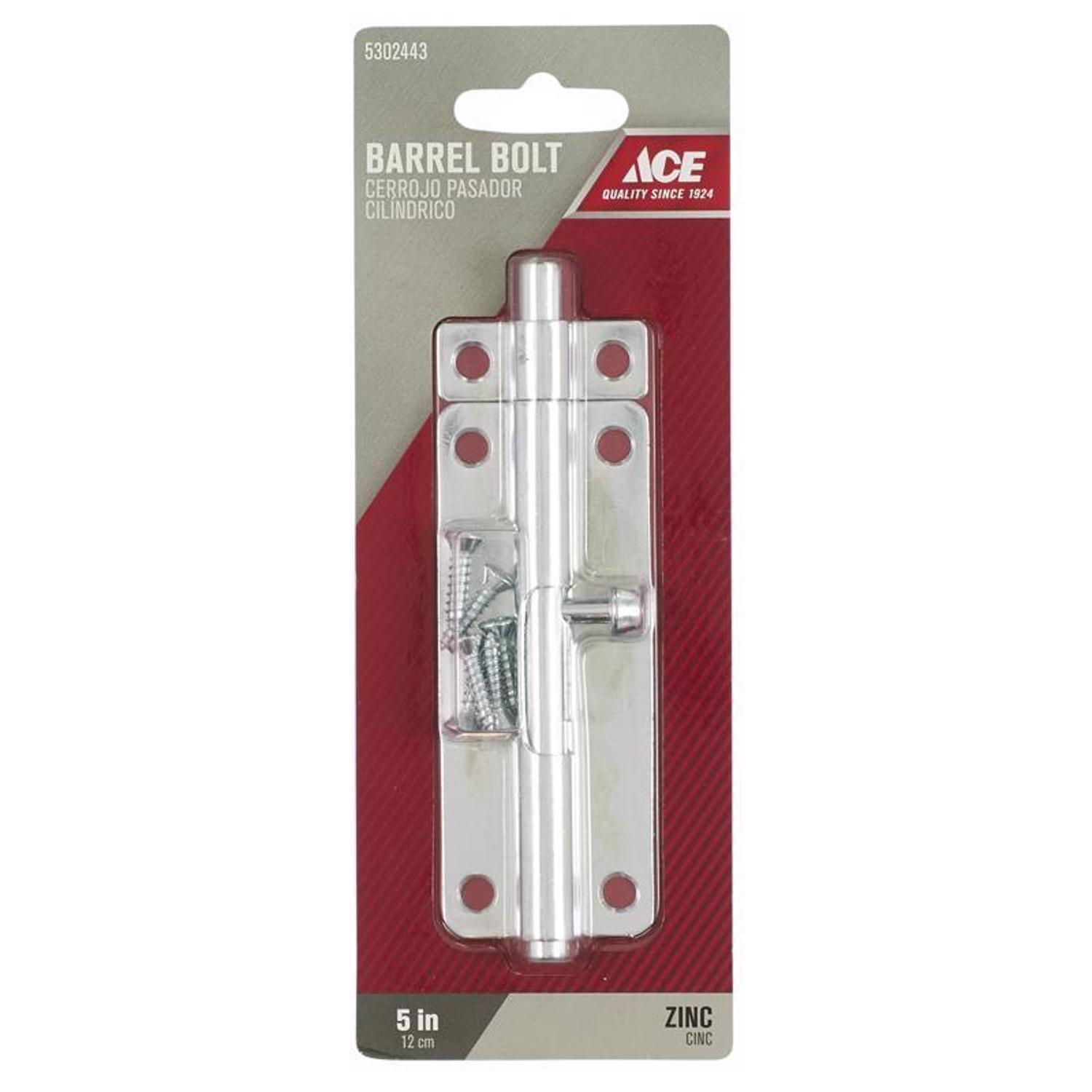 Ace 5 in. L Zinc-Plated Steel Barrel Bolt 1 pk