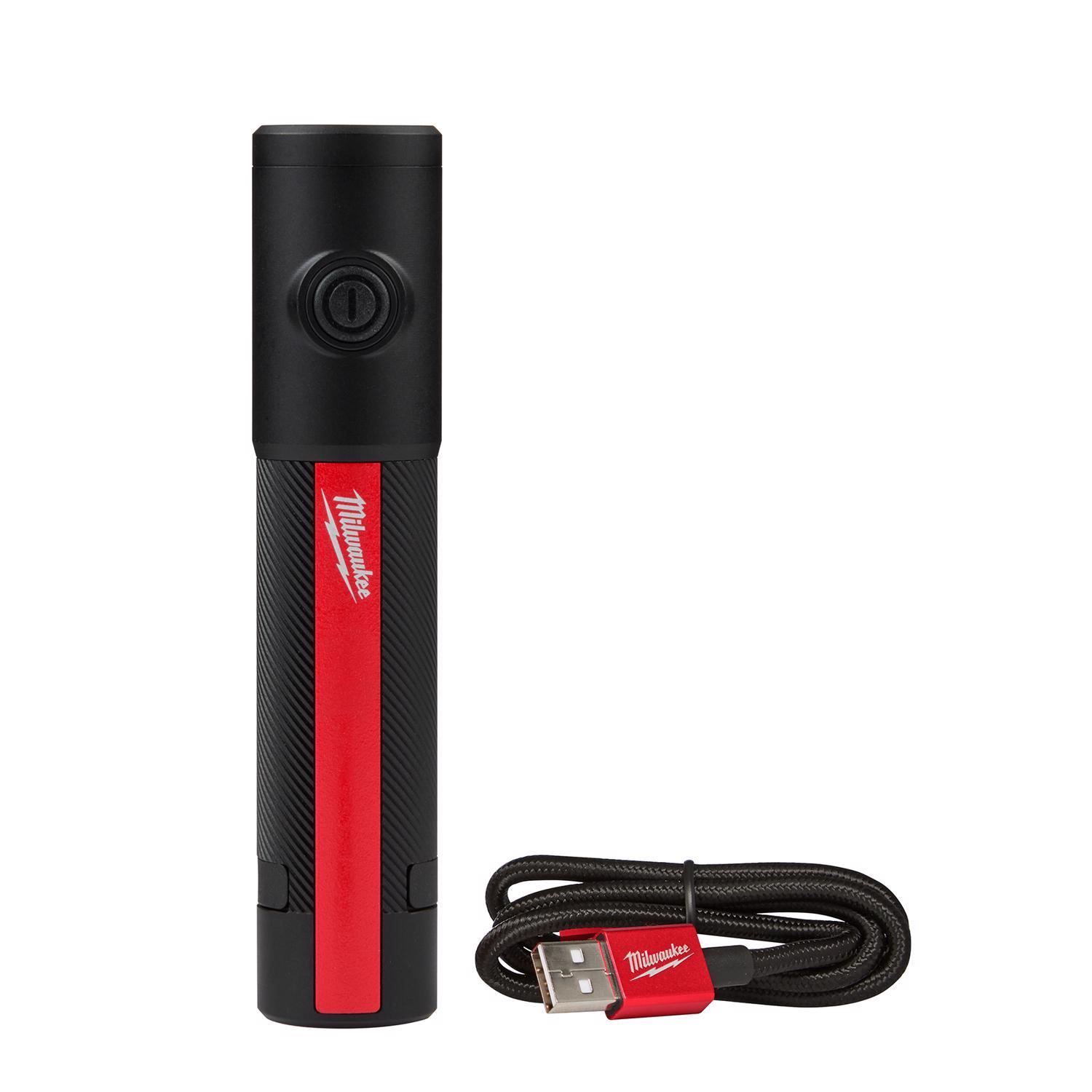 Milwaukee 500 lm Black/Red LED Rechargeable Rechargeable Flashlight