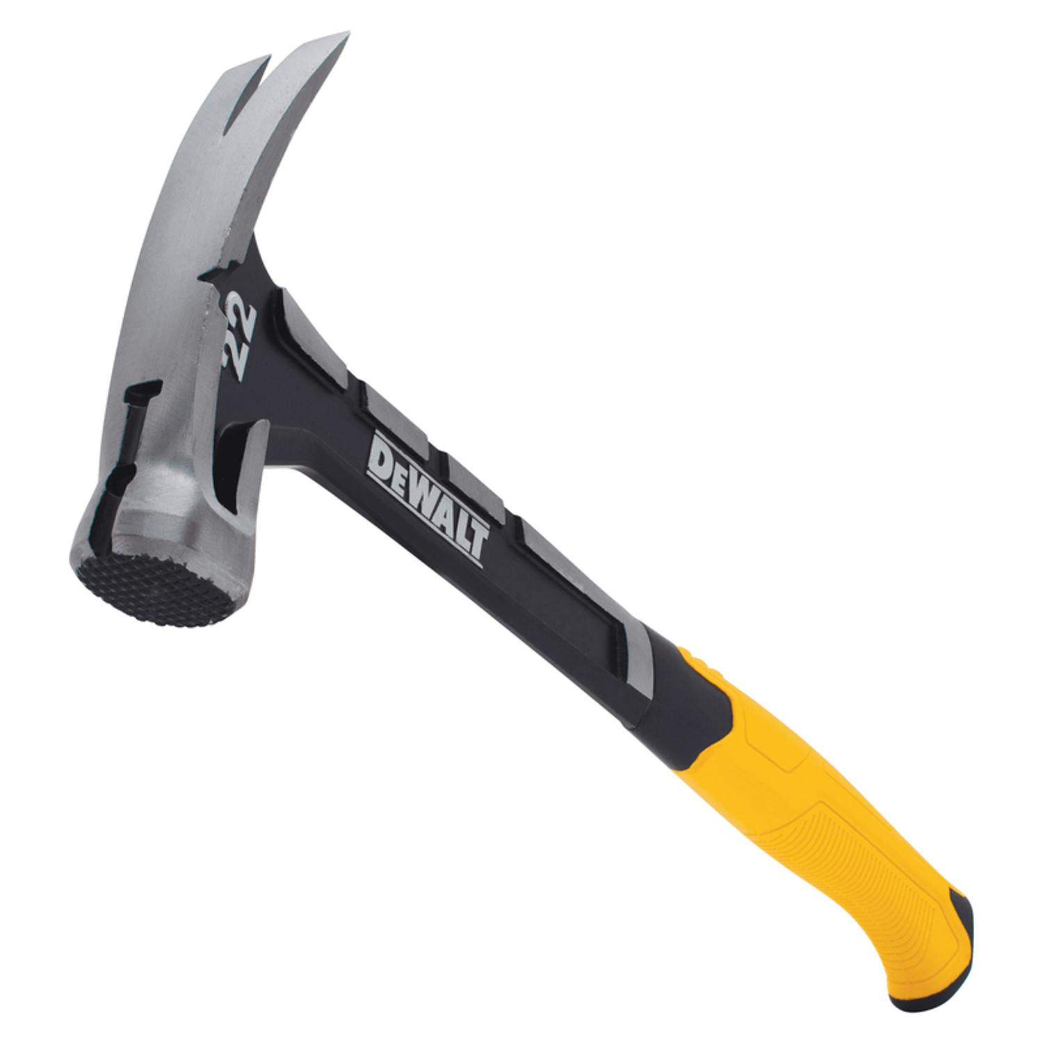 DeWalt 22 oz Checkered Face Claw Hammer 14 in. Steel Handle
