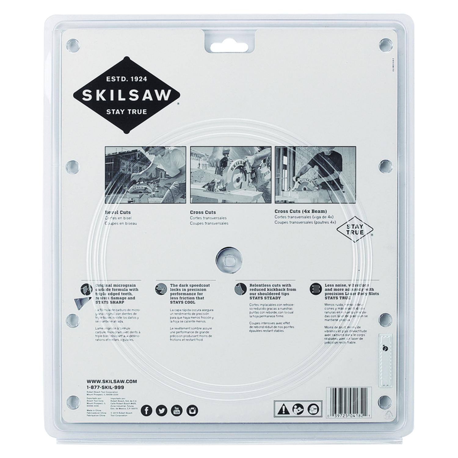 SKIL 10-1/4 in. D X 13/16 in. Carbide Tipped Circular Saw Blade 40 teeth 1 pc