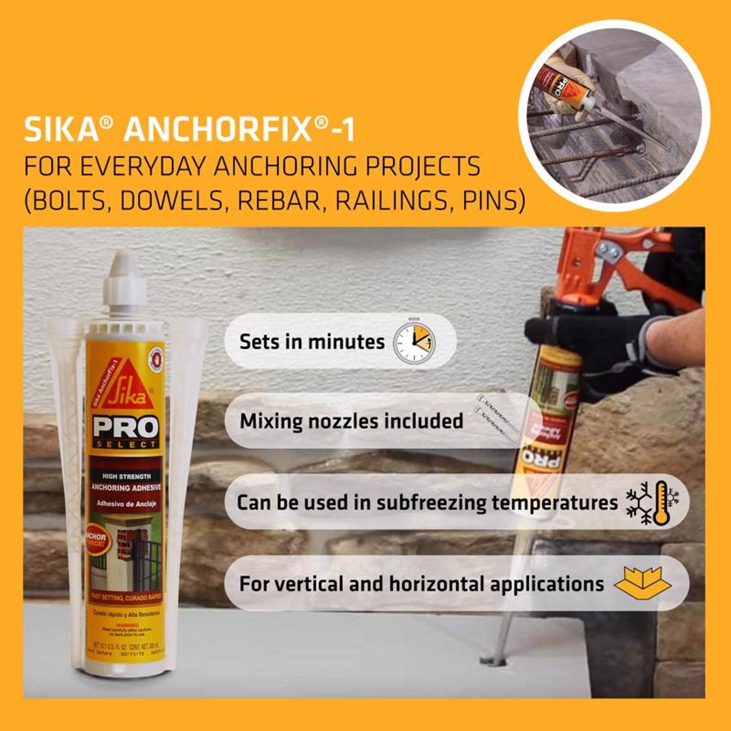 Sika Pro Select High Strength Gray Anchoring Adhesive 10.1 oz