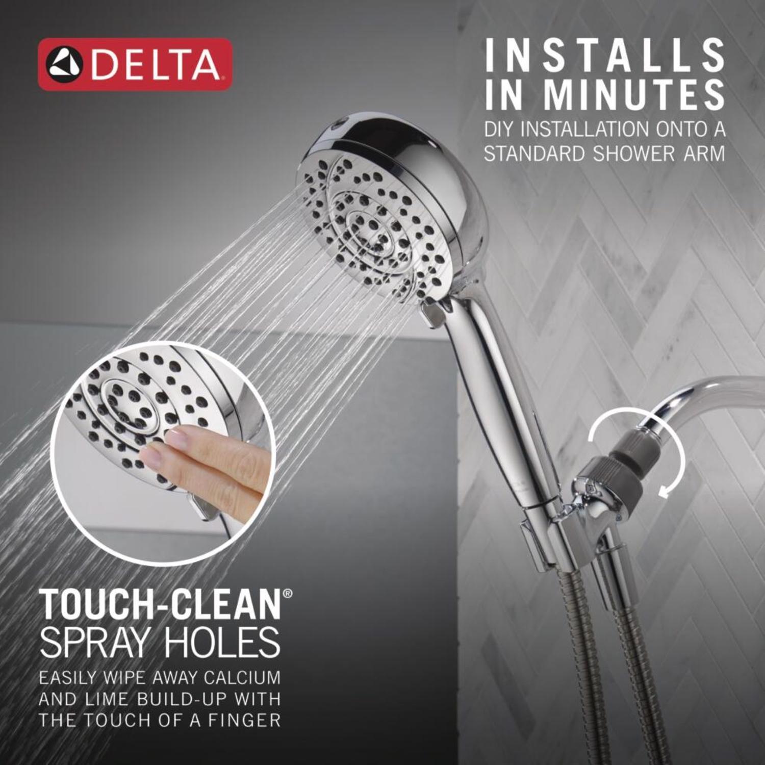 Delta Chrome Plastic 6 settings Handheld Showerhead 1.75 gpm