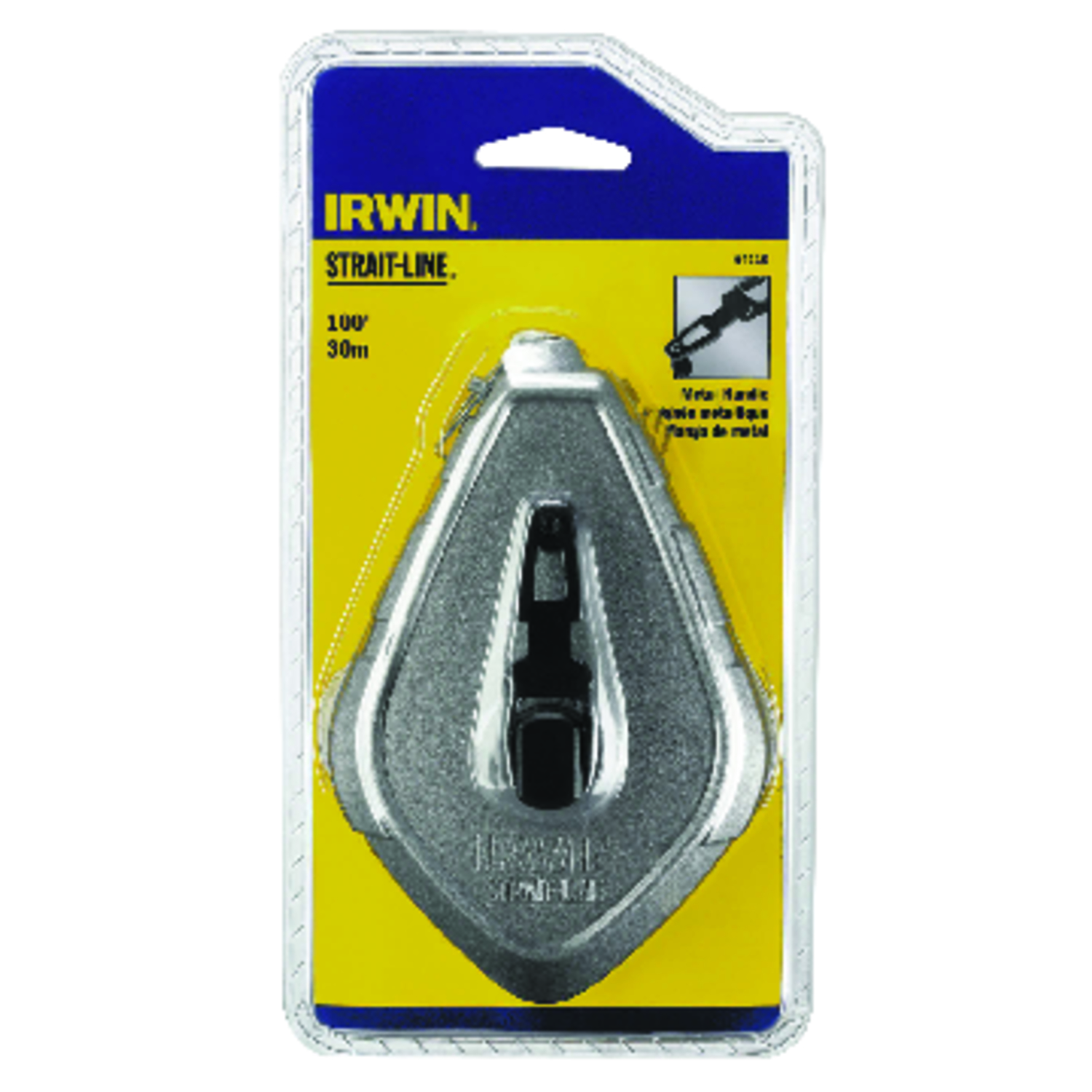 Irwin Strait-Line 2 oz Gray Fast Retrieve Chalk Line Reel 100 ft. Yellow