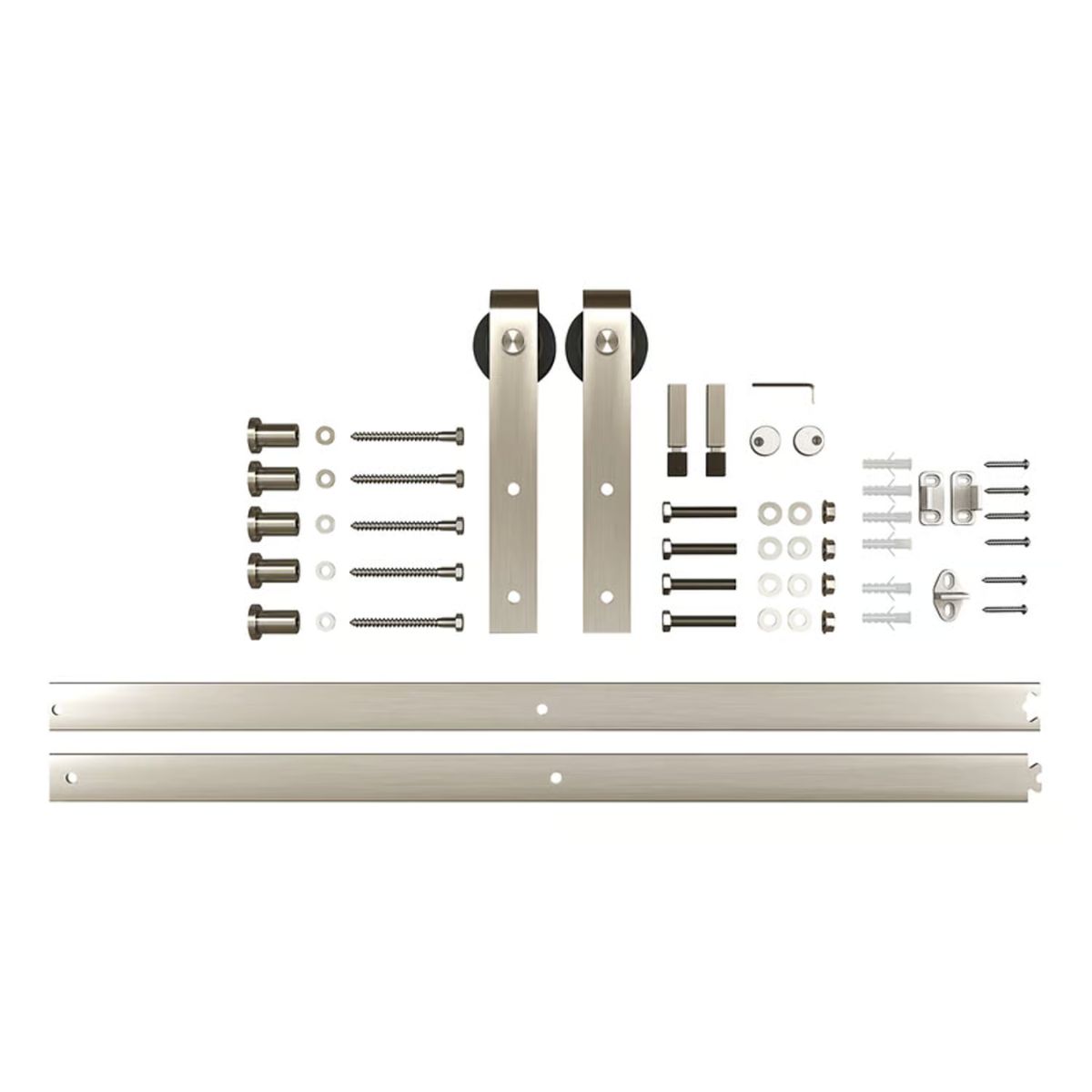 National Hardware 72 in. L Satin Nickel Silver Steel Barn Door Hanger Kit 1 Piece