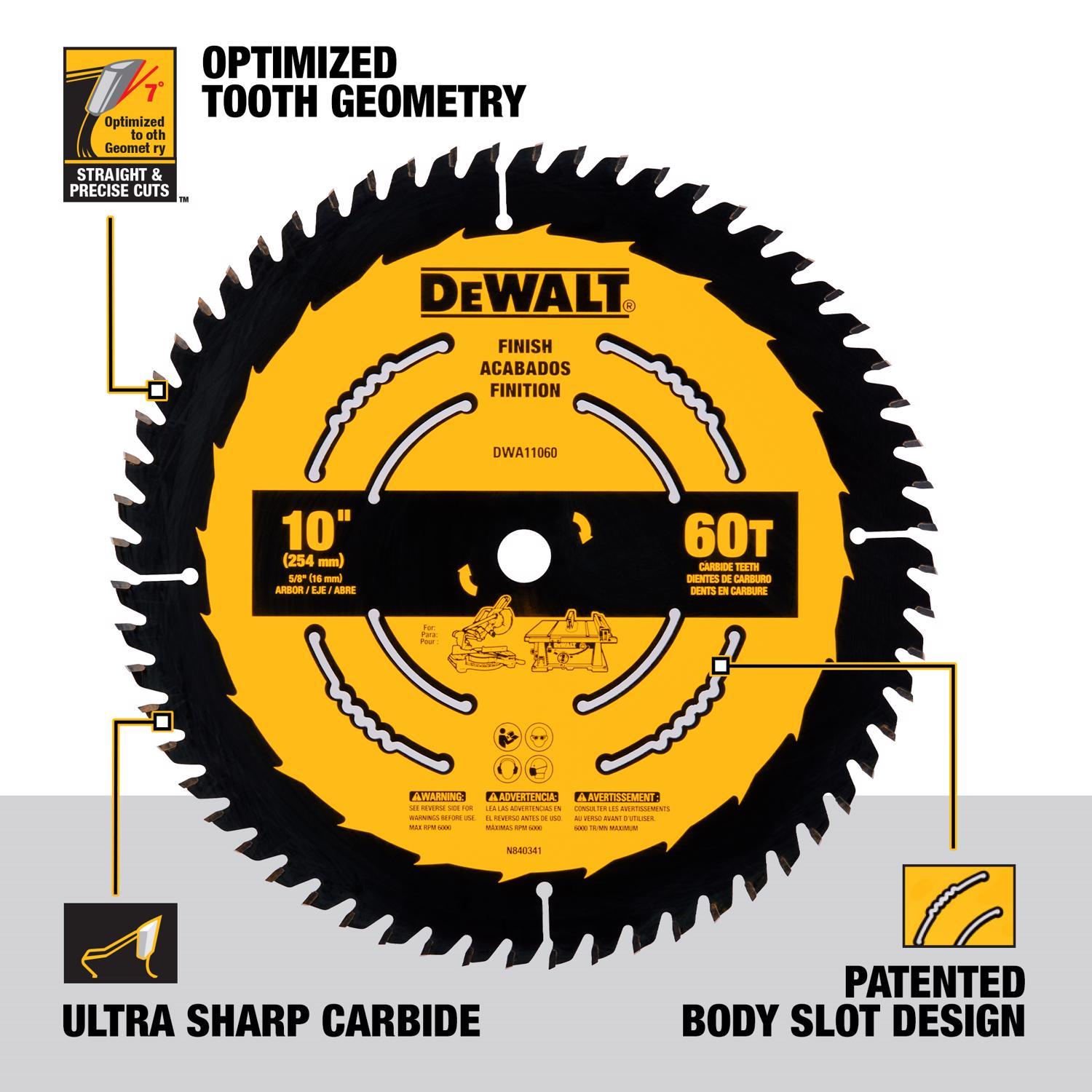 DeWalt 10 in. D X 5/8 in. Carbide Tipped Circular Saw Blade 60 teeth 1 pc