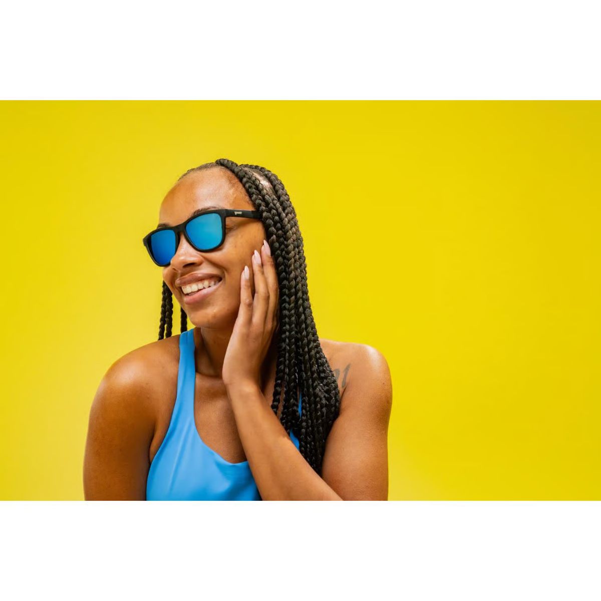 goodr OG - Midnight Ramble Sunglasses Unisex Black Frame Blue Lens Polarized