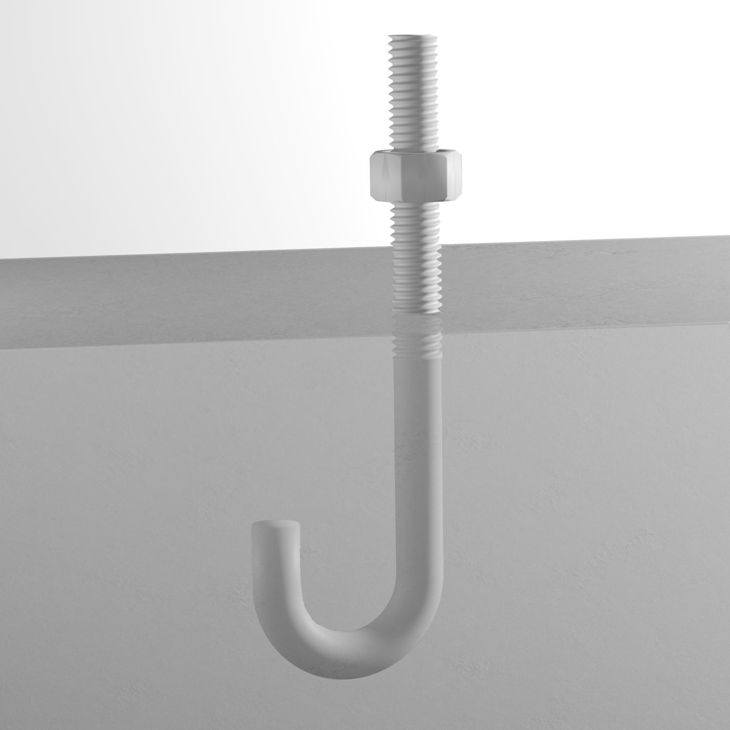 Hampton Small Zinc-Plated Silver Zinc 1.5625 in. L J-Bolt 325 lb 1 pk